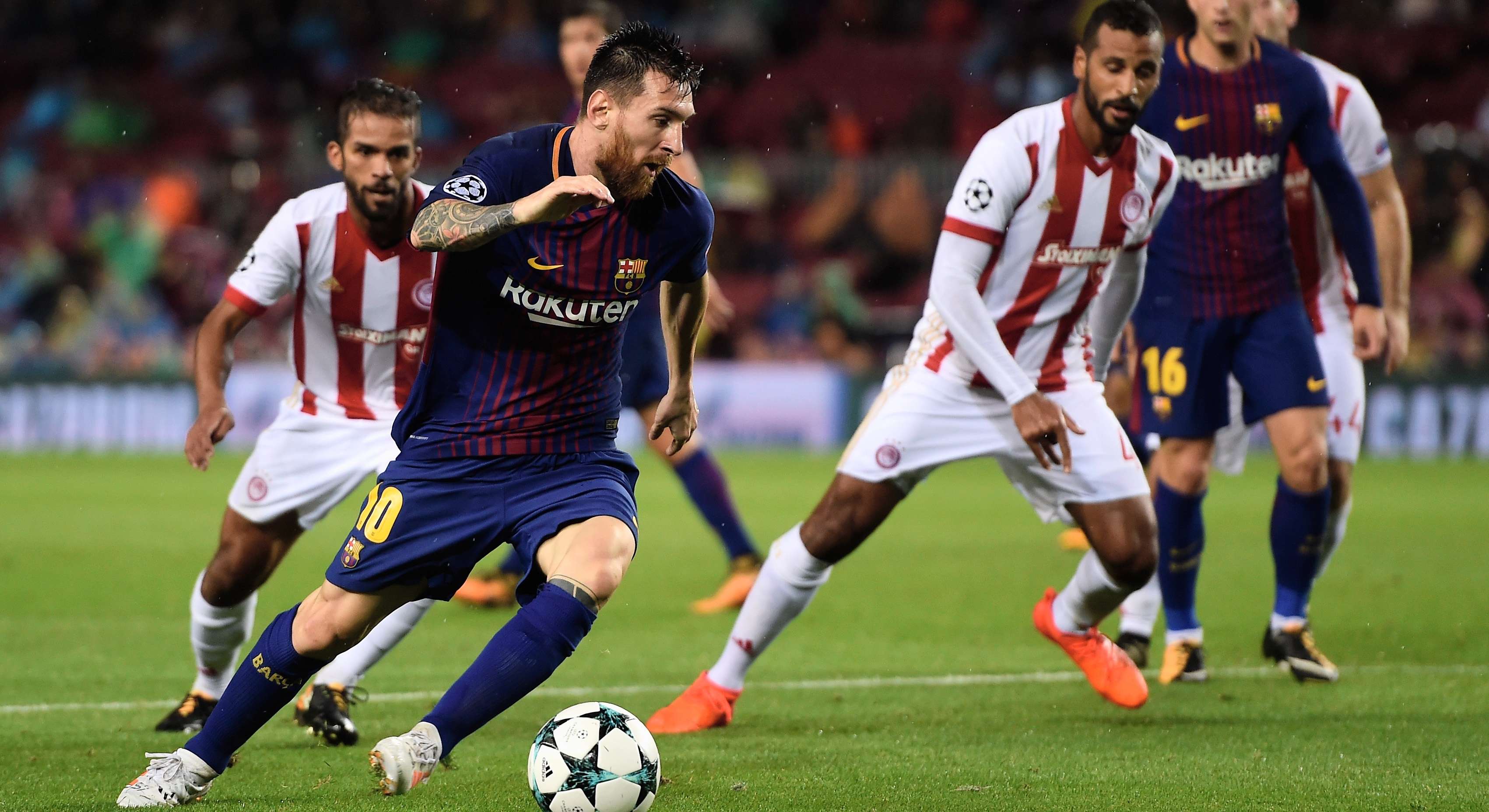 Lionel Messi Barcelona Olympiacos