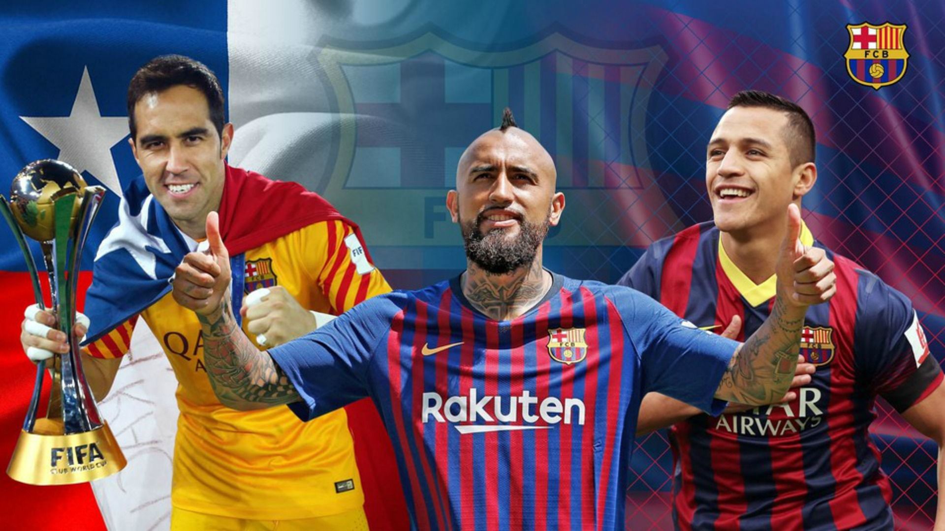 Alexis Bravo y Vidal los tres chilenos campeones en Barcelona Goal Chile