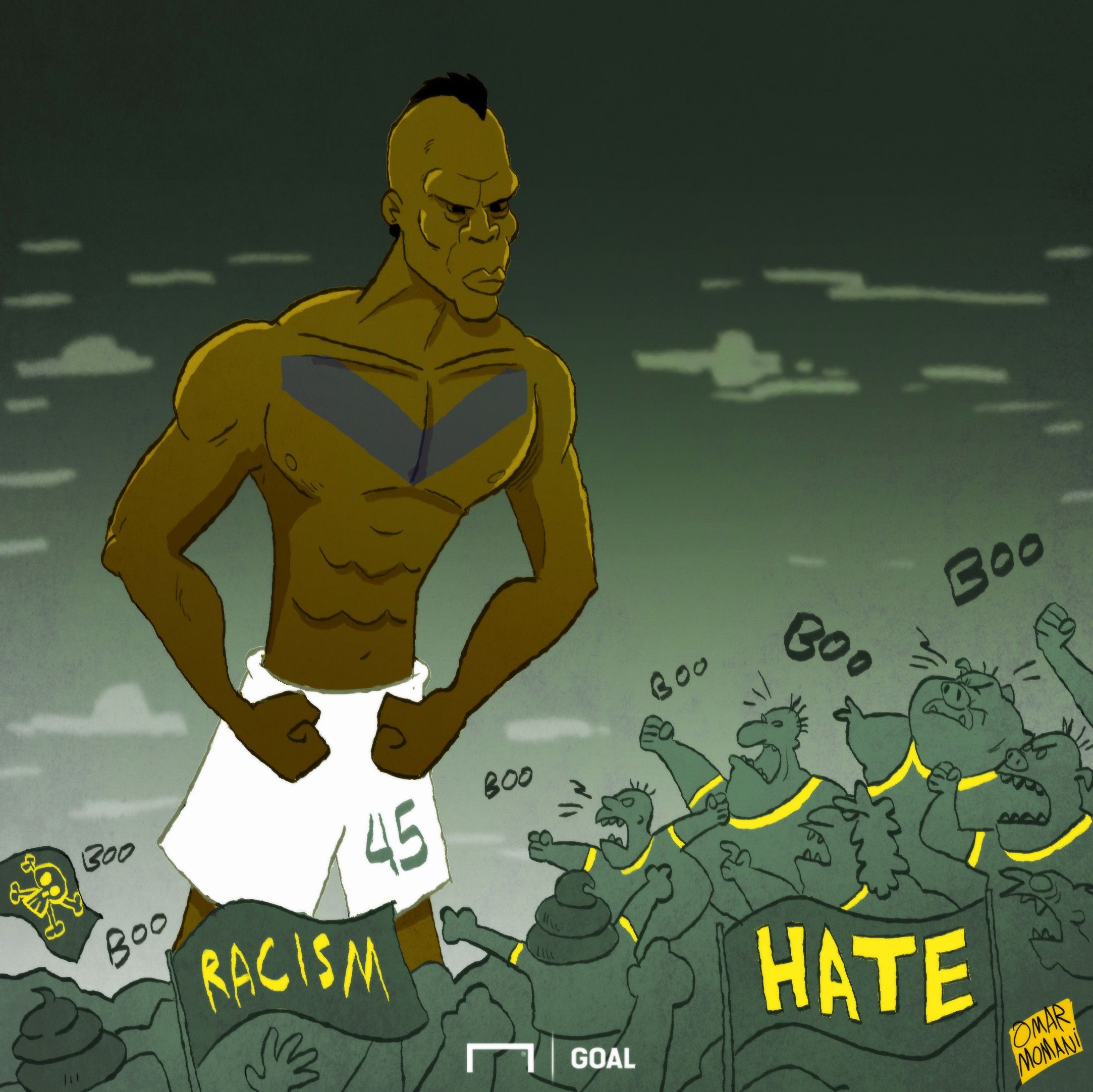 Cartoon - Balotelli vs Verona & Racism
