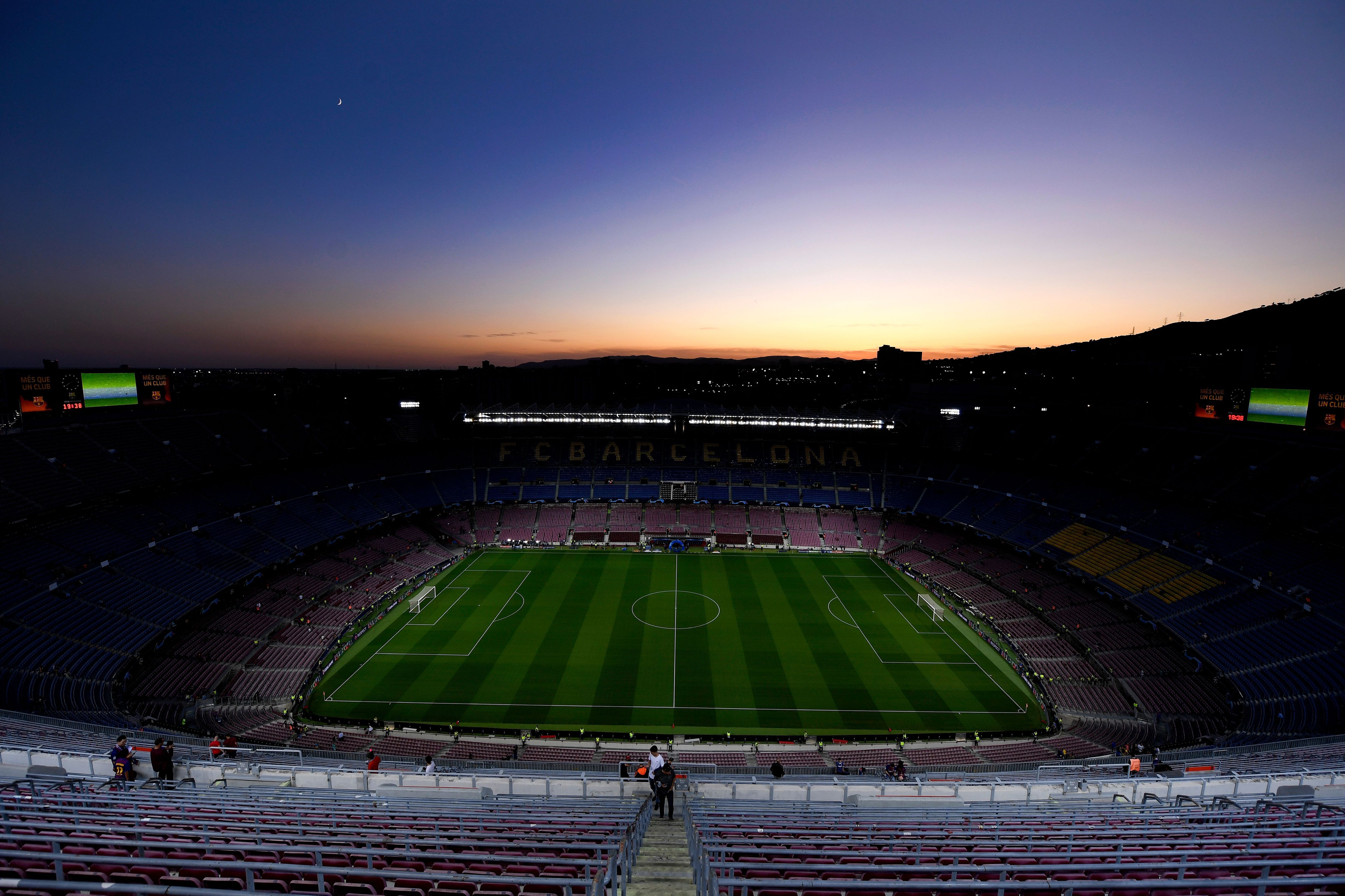 Camp Nou antes de Barcelona x Inter de Milão