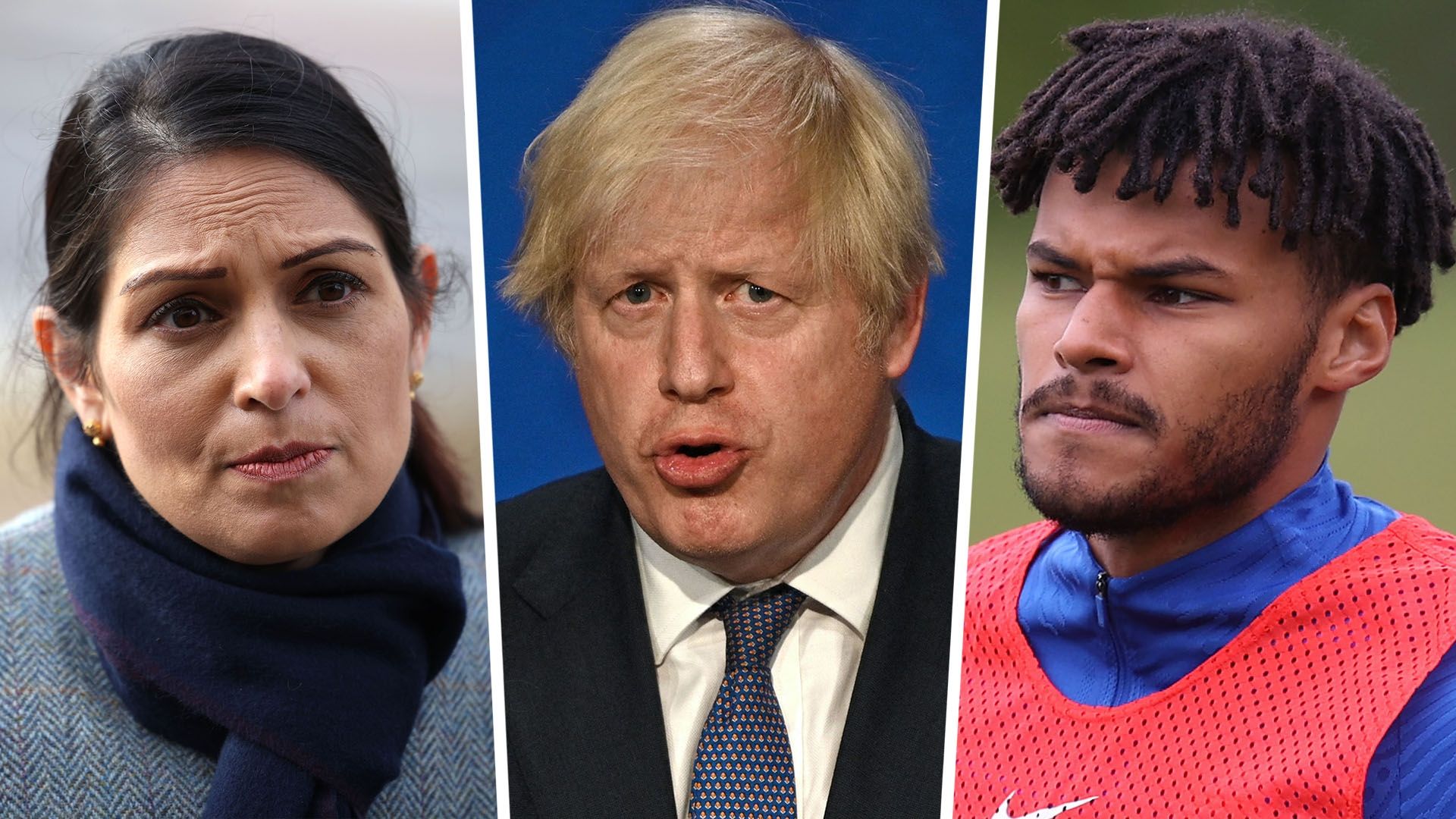 Priti Patel Boris Johnson Tyrone Mings