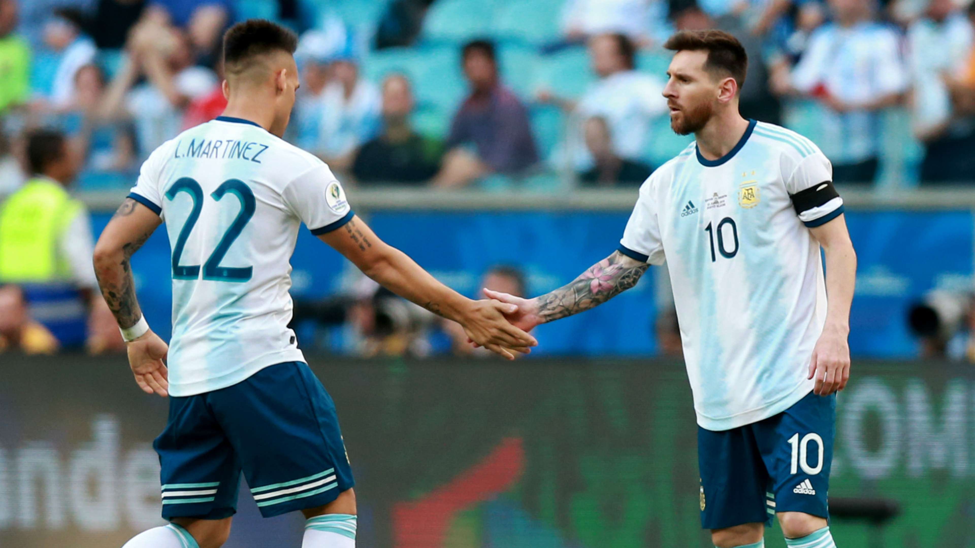 Lautaro Martinez Lionel Messi Argentina 2019