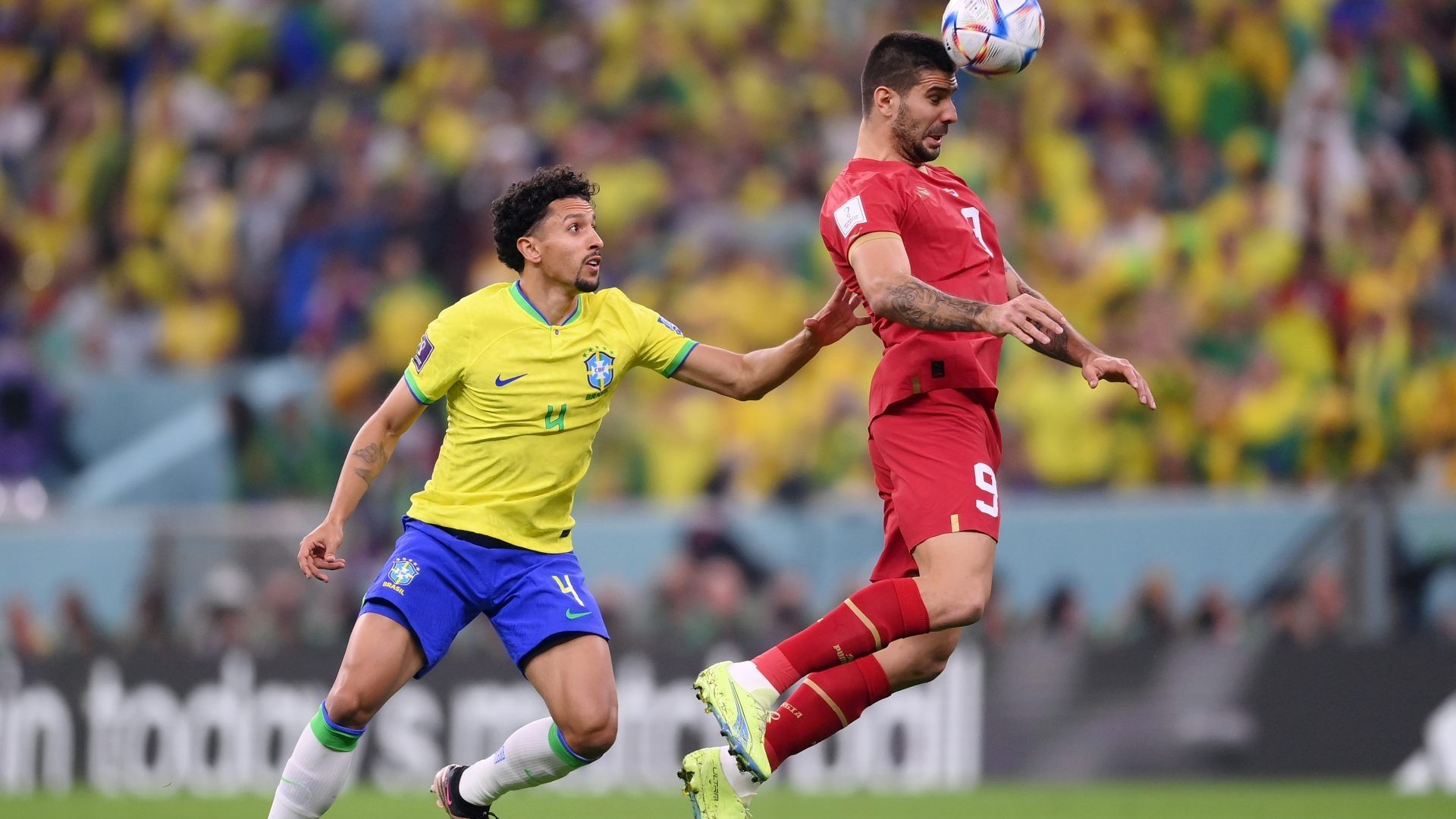 Marquinhos, Mitrovic, Brasil x Sérvia, Copa do Mundo 2022