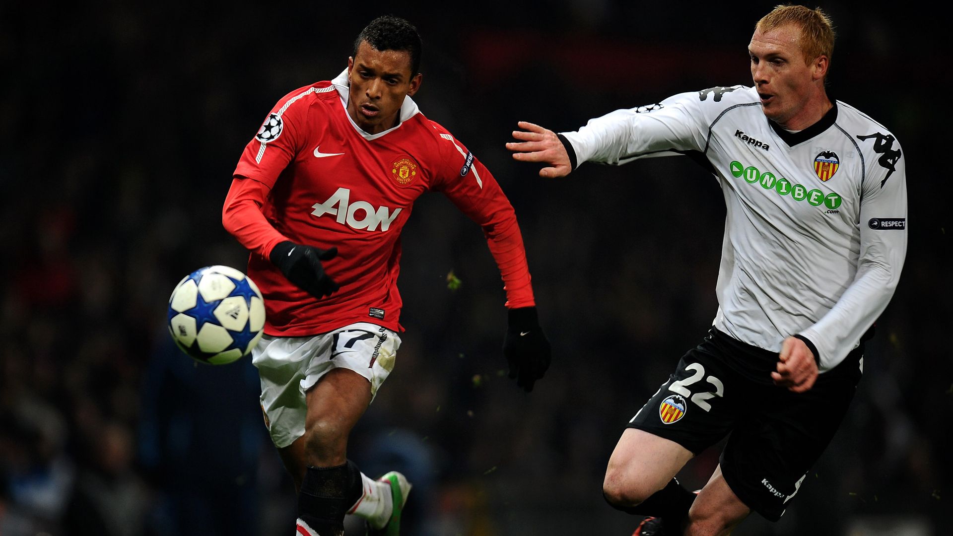 Manchester United Valencia Nani Mathieu 07122010