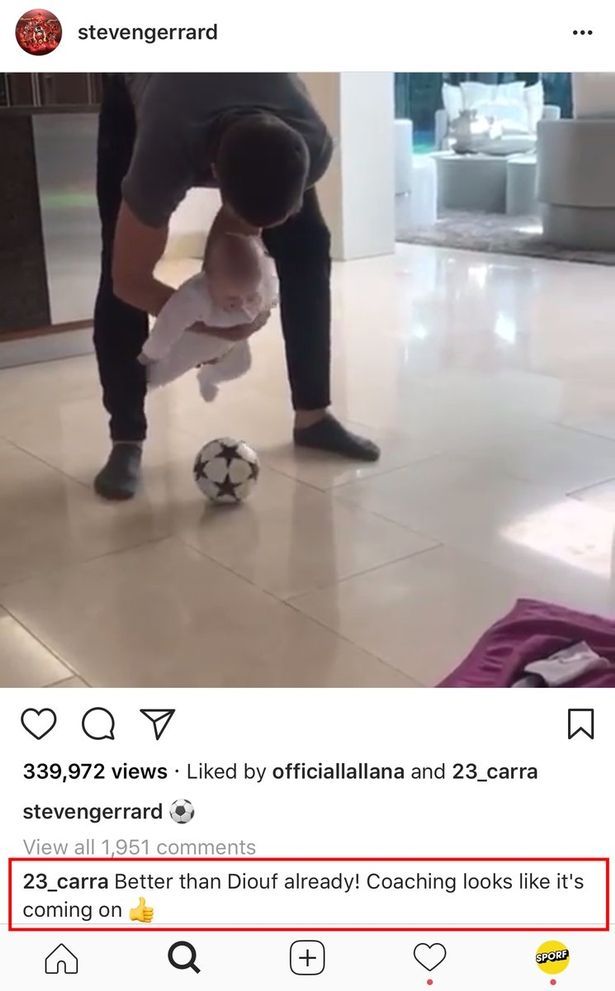 Jamie Carragher troll El-Hadji Diouf on Instagram