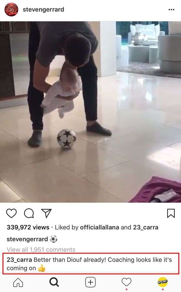 Jamie Carragher troll El-Hadji Diouf on Instagram