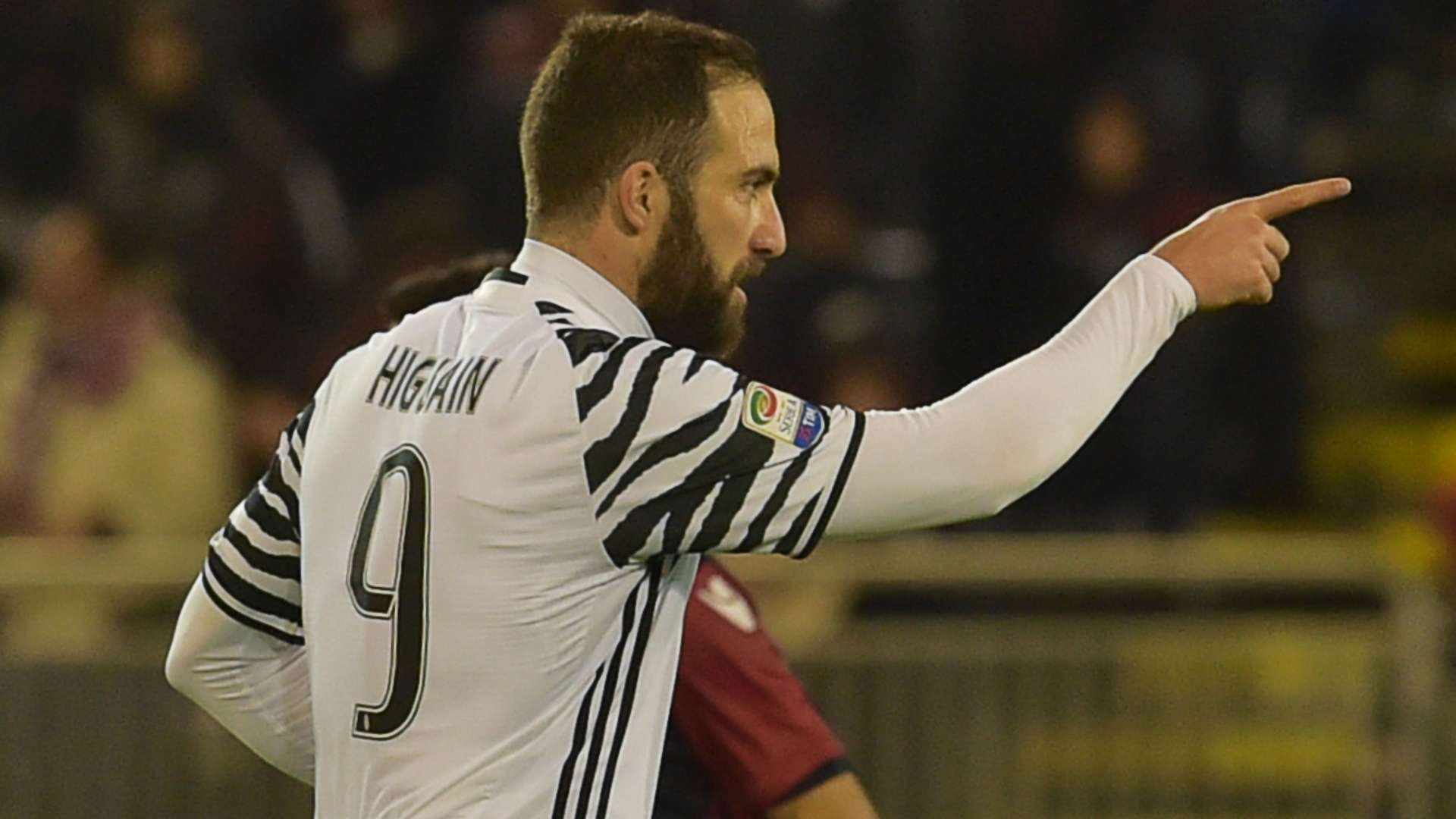 Gonzalo Higuain celebrating Cagliari Juventus Serie A 12022017