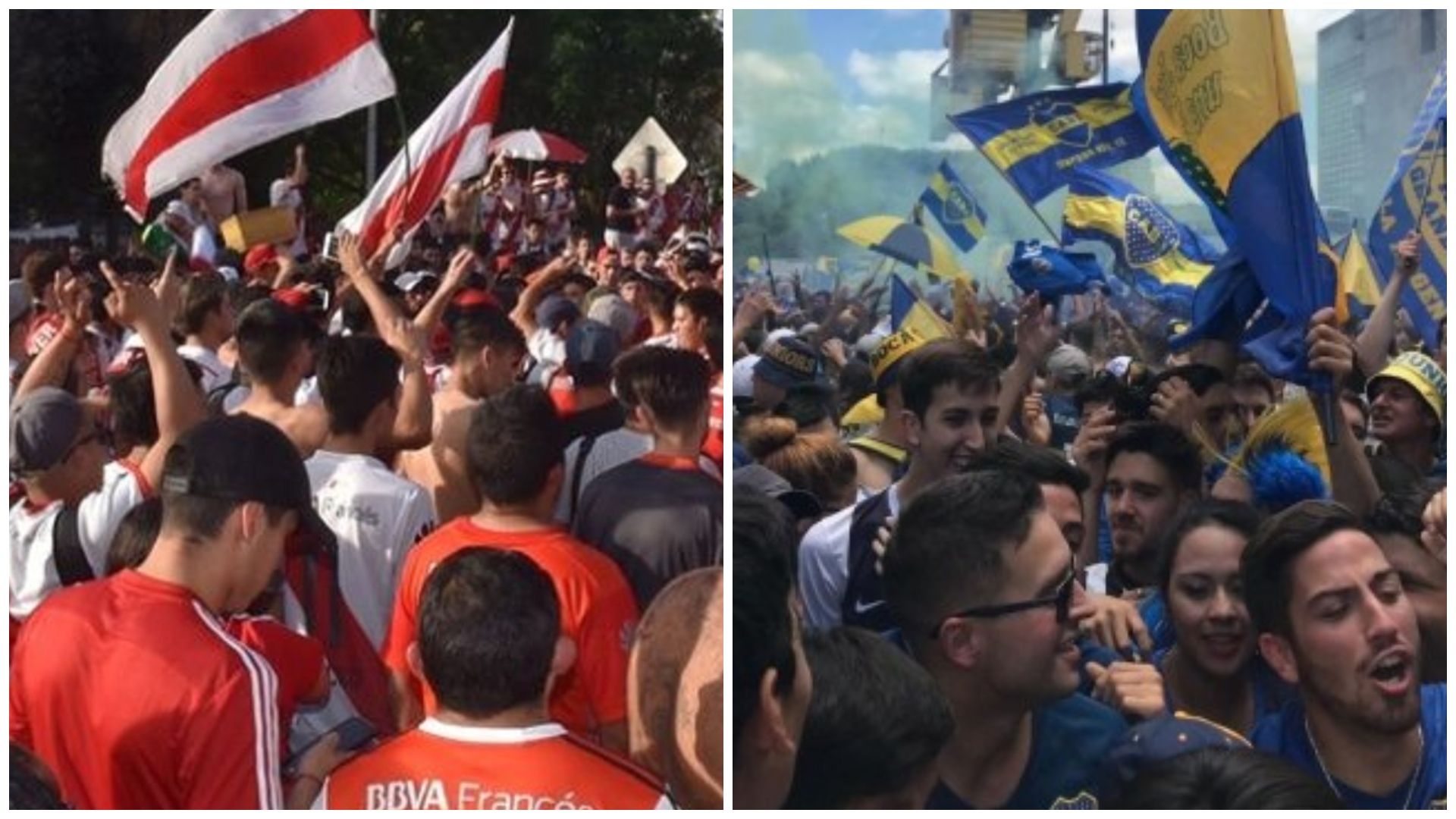 Hinchas River Boca Banderazo