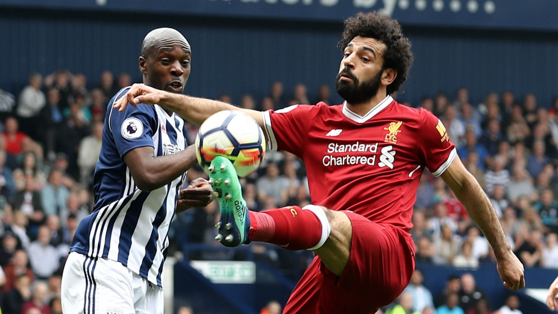ALLAN NYOM WEST BROMWICH MOHAMED SALAH LIVERPOOL PREMIER LEAGUE 21042018