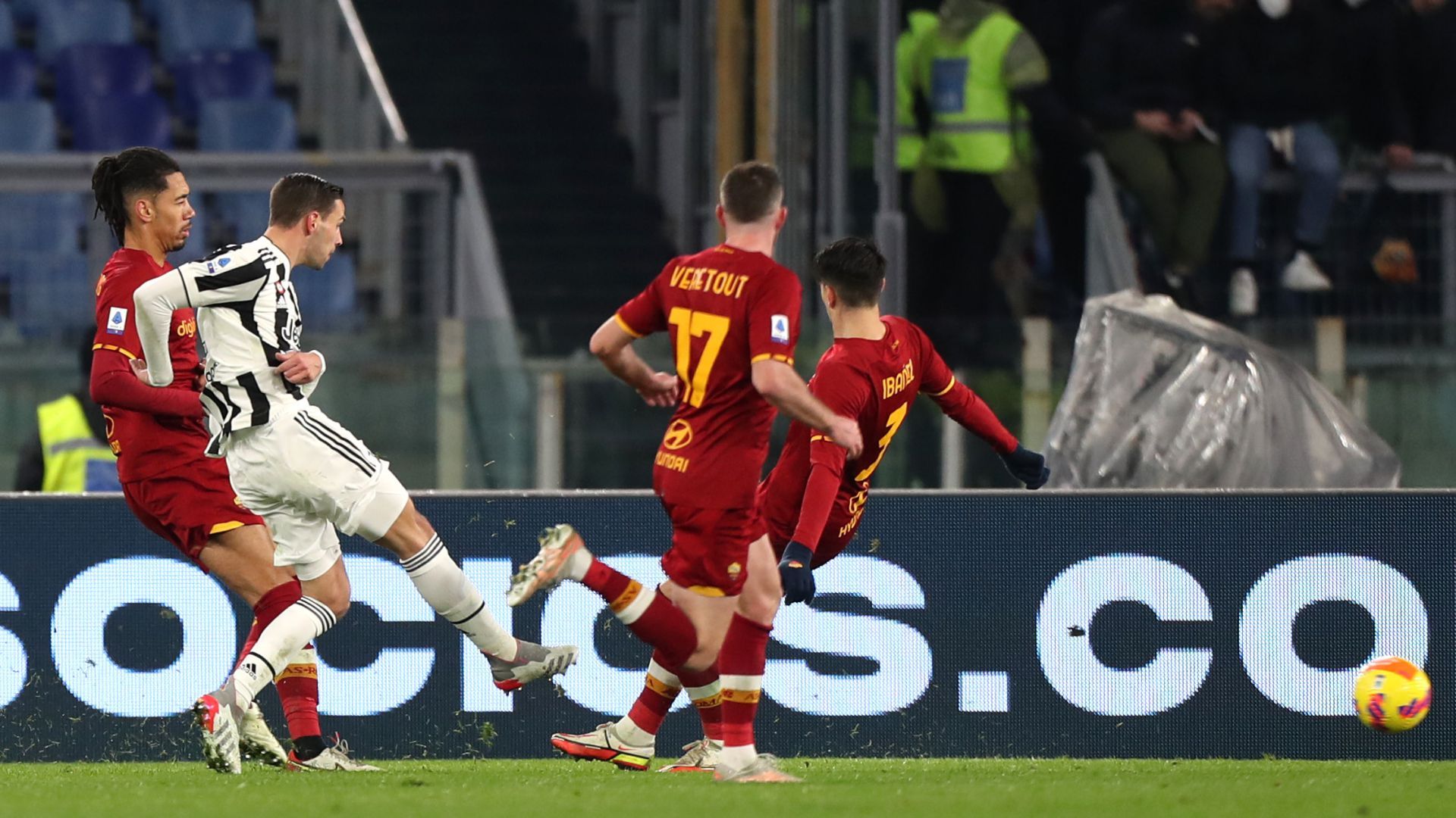 Mattia De Sciglio celebrating Roma Juventus Serie A