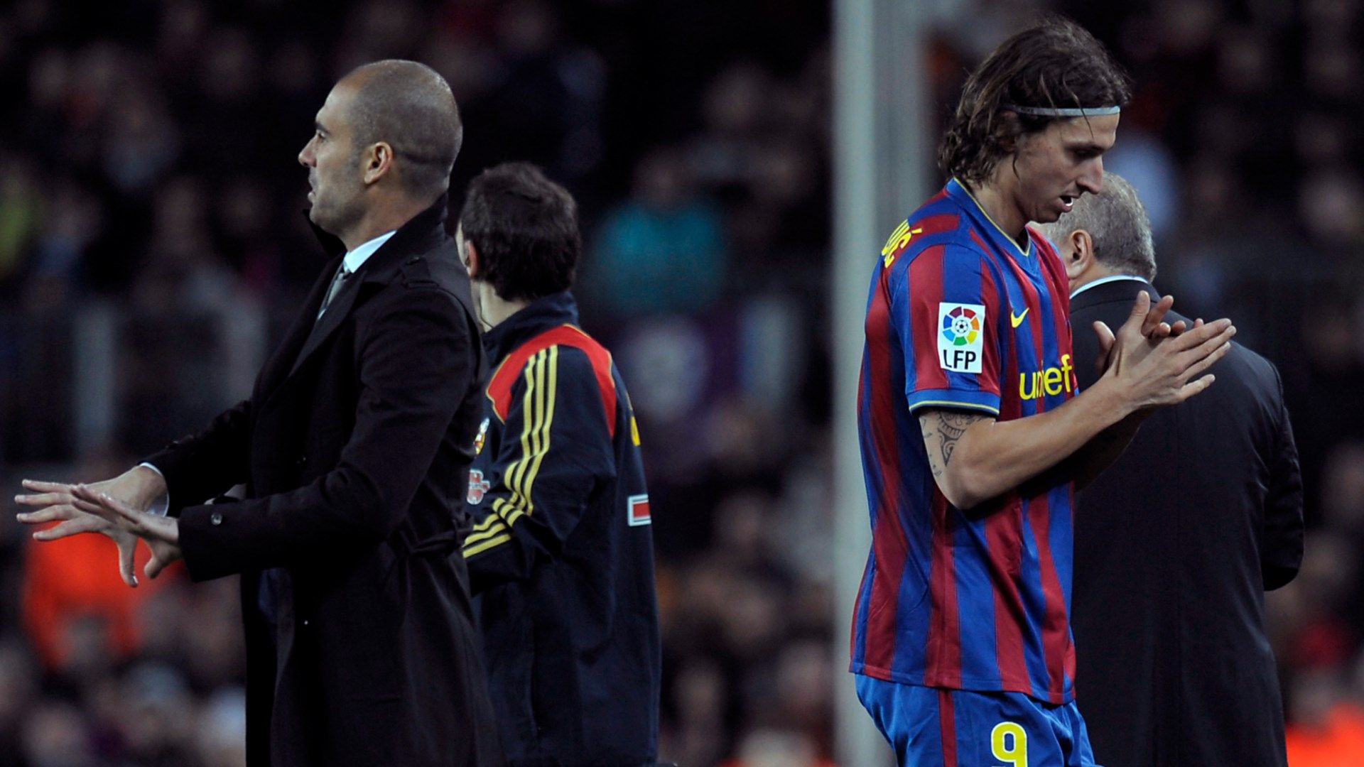 Ibrahimovic Guardiola Barcelona 2010