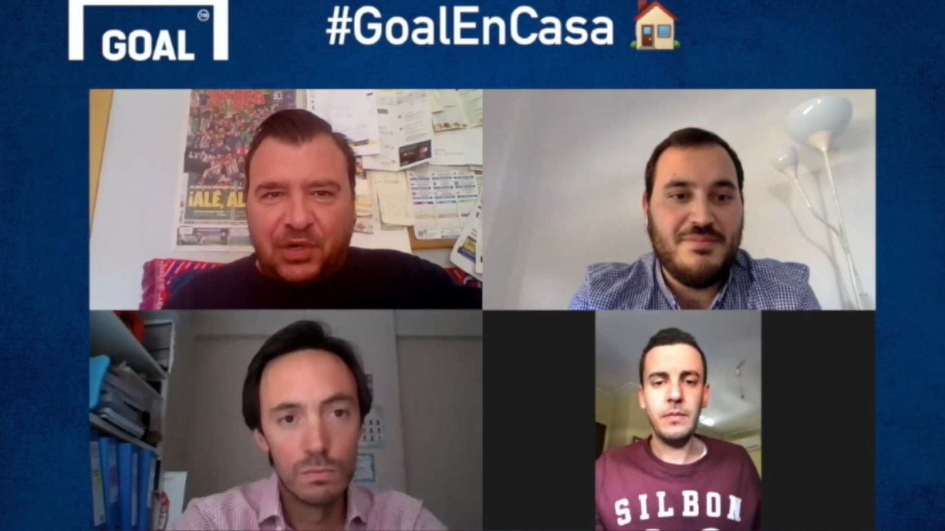 Rubén Uría, Paco Rico, Alberto Fernández (Marca) y Juan Antonio Pineda (Radio Marca) en la Tertulia de Goal