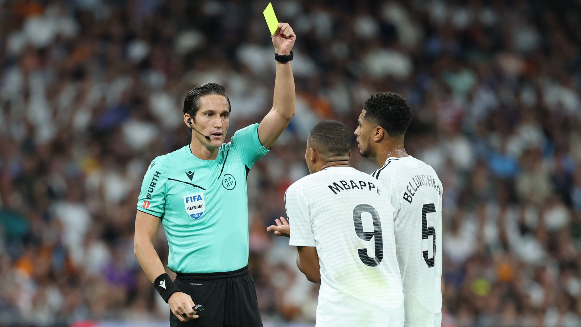 yellow card Mbappe Real Madrid