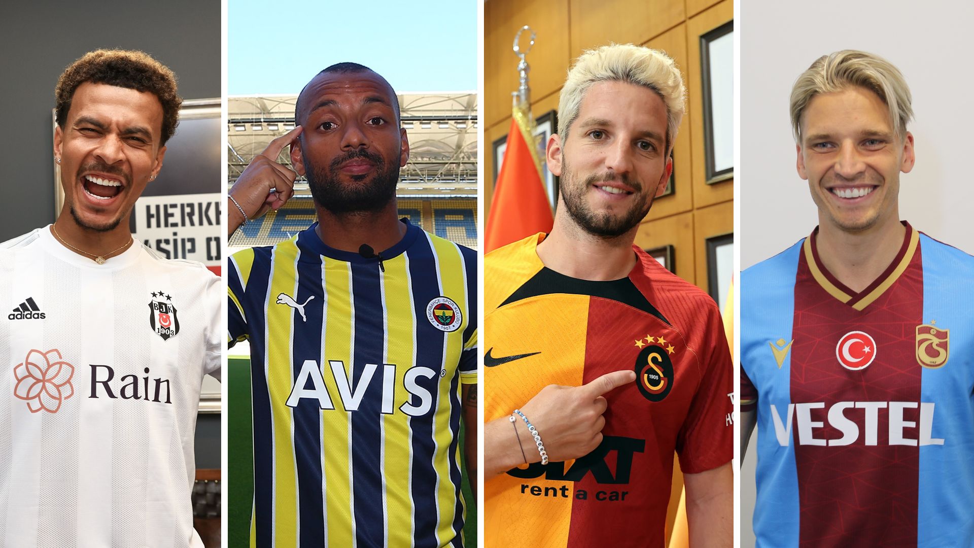 Dele Alli & Joao Pedro & Dries Mertens & Jens Stryge Larsen GFX