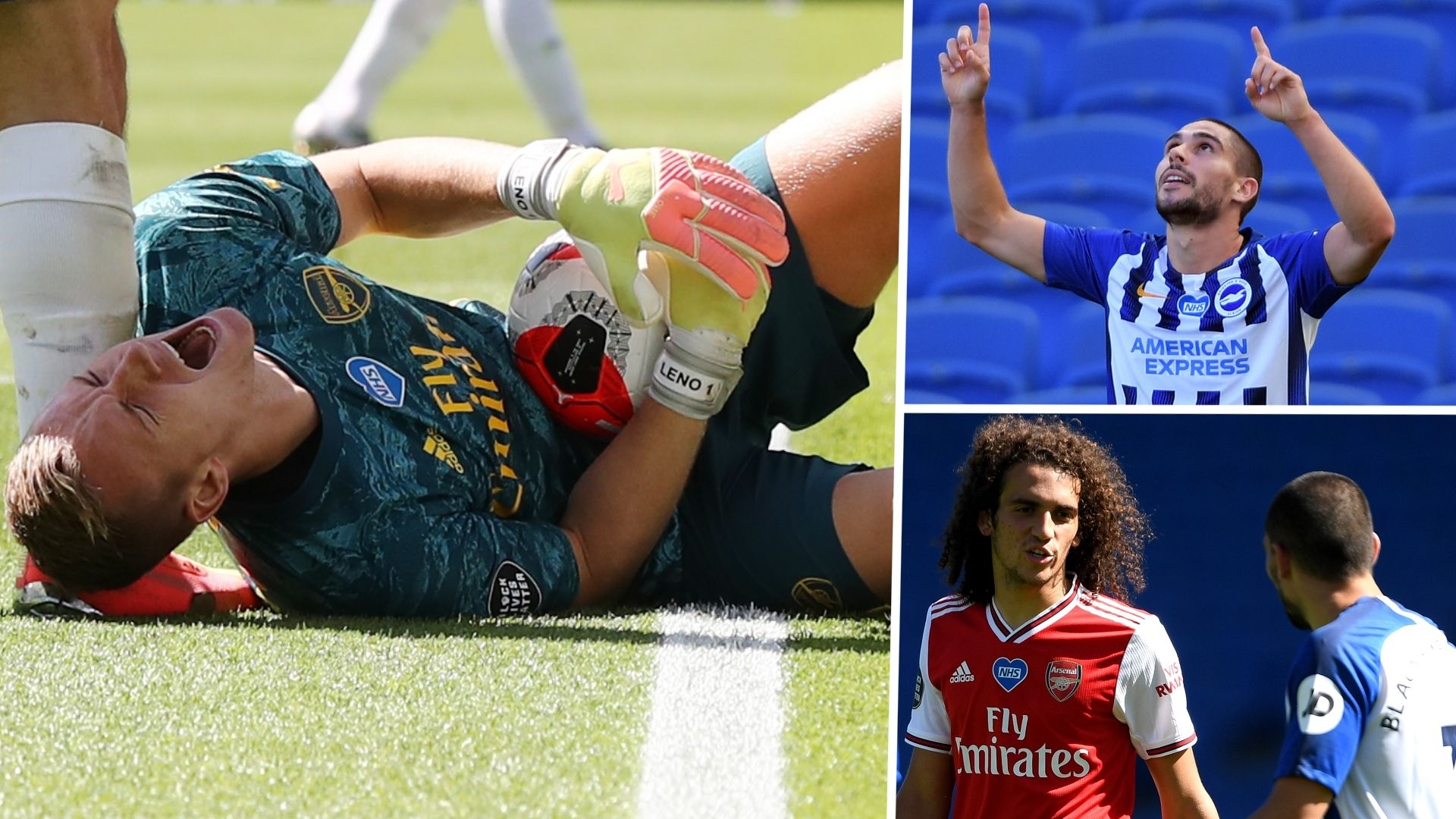 Bernd Leno Neal Maupay Arsenal Brighton GFX