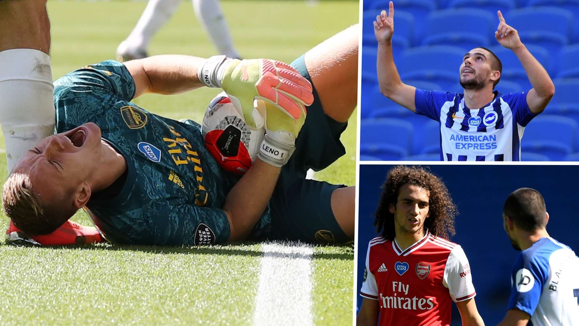 Bernd Leno Neal Maupay Arsenal Brighton GFX