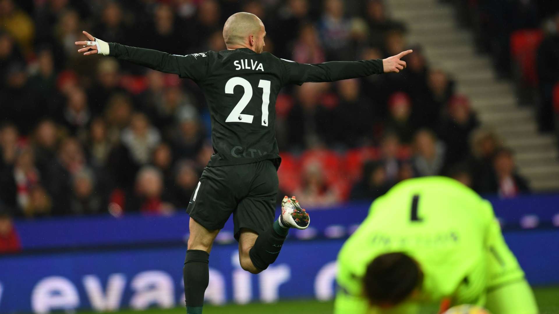 David Silva Manchester City Stoke City