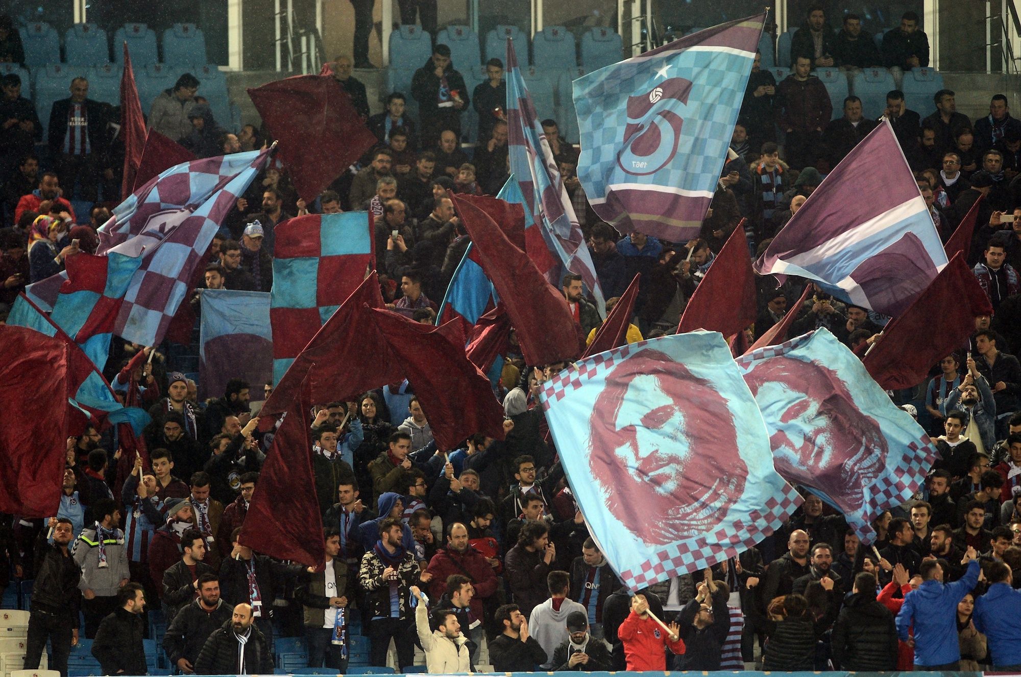 Trabzonspor fans Kazim Koyuncu flag