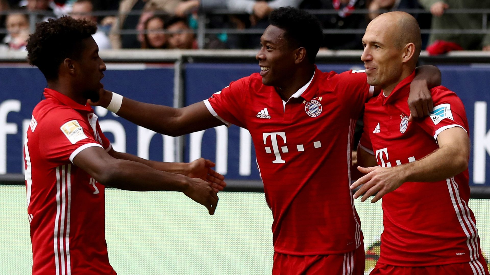 KINGSLEY COMAN DAVID ALABA ARJEN ROBBEN BAYERN MUNICH GERMAN BUNDESLIGA 15102016