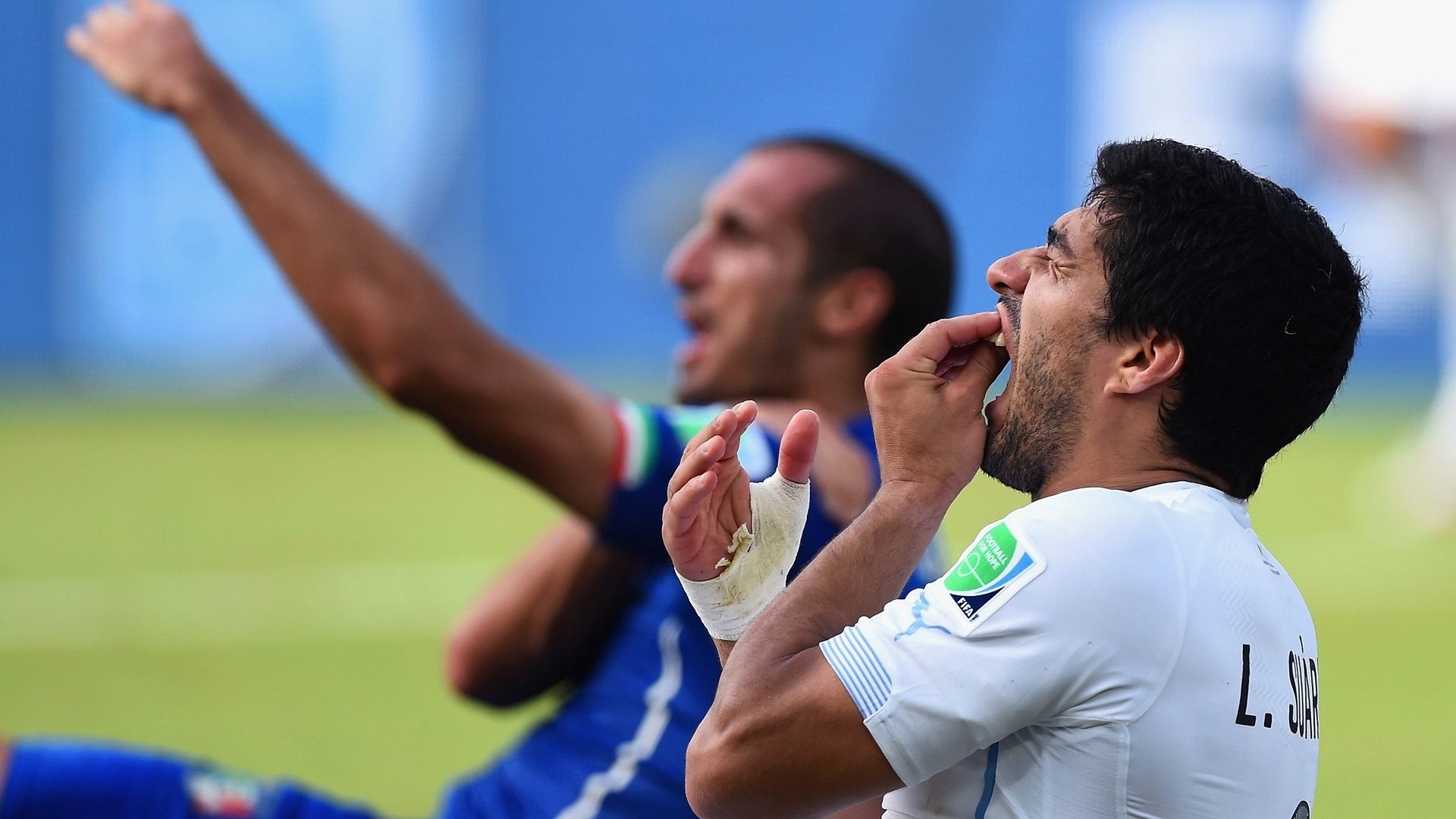 Luis Suarez Giorgio Chiellini WC 2014 24042014