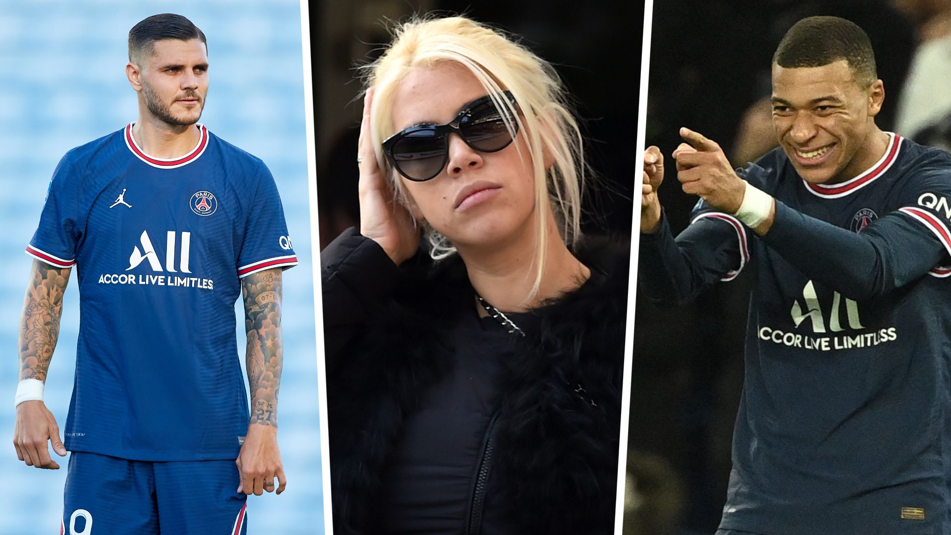 Mauro Icardi, Wanda Nara, Kylian Mbappe GFX