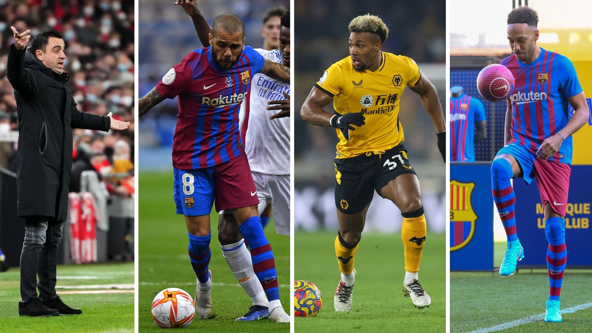 Aubameyang, Alves, Xavi, Adama