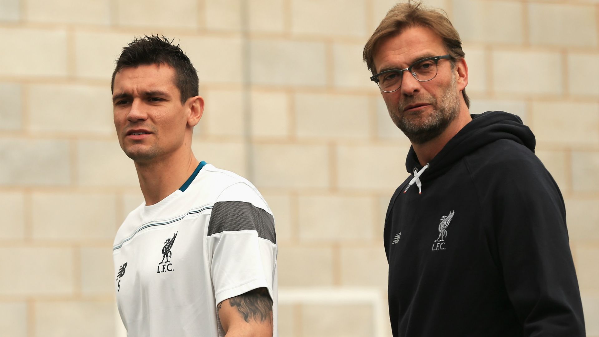 Dejan Lovren and Jurgen Klopp - cropped