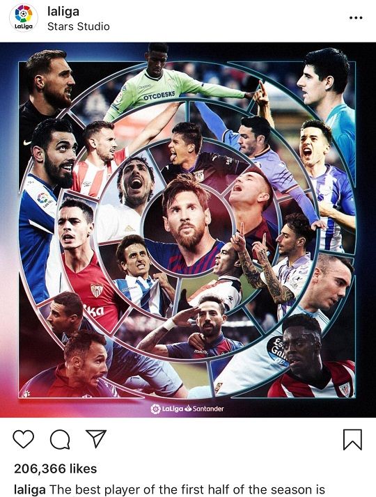 2018/19시즌 라리가 20팀 선수들. 사진=라리가 공식 인스타그램