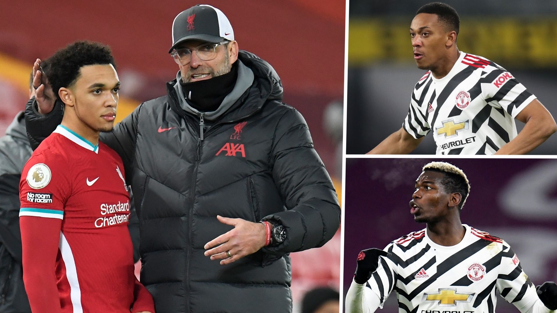 Trent Alexander-Arnold Jurgen Klopp Anthony Martial Paul Pogba Liverpool GFX