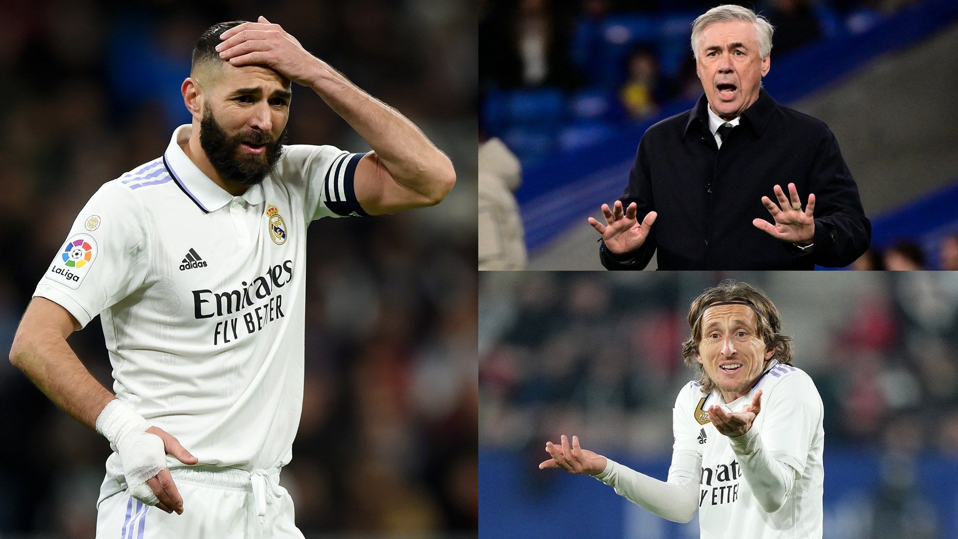 Karim Benzema Carlo Ancelotti Luka Modric Real Madrid 2022-23 GFX