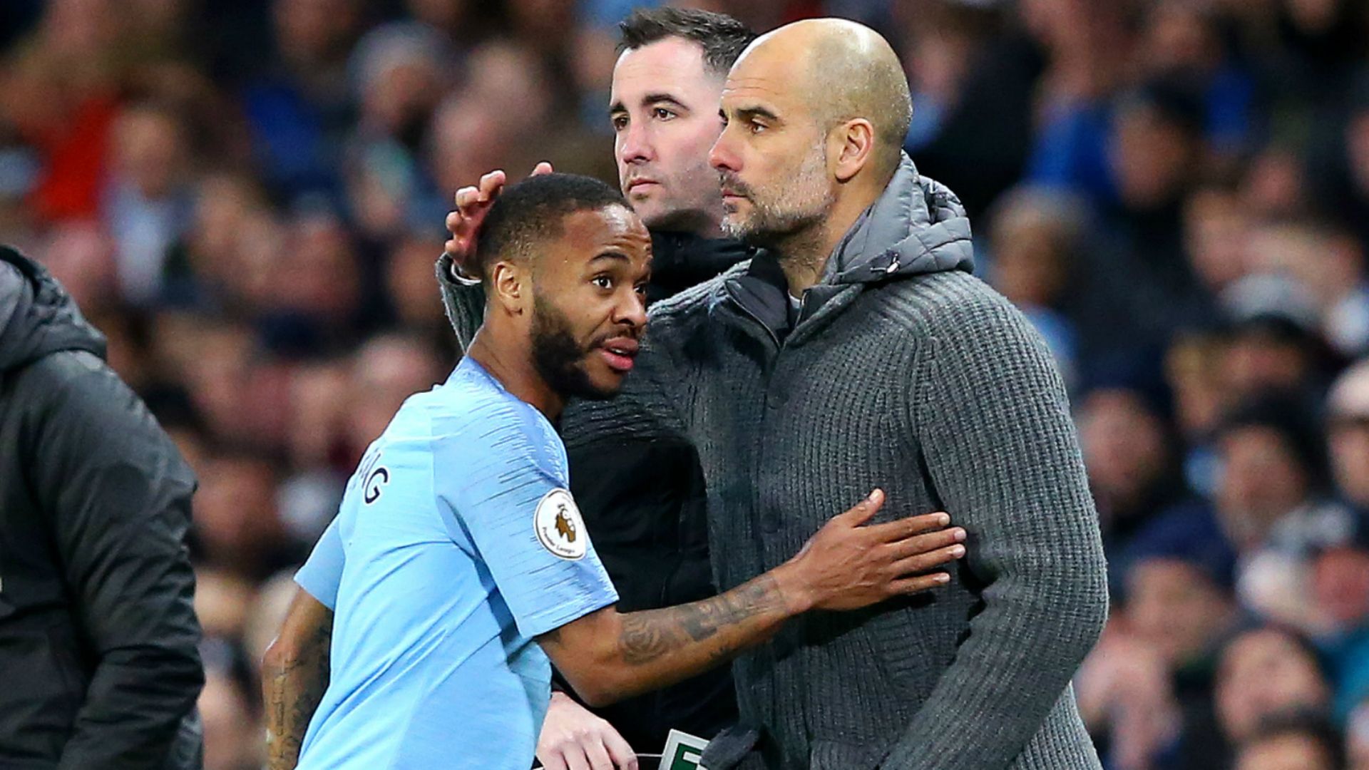 Pep Guardiola Raheem Sterling Manchester City Watford 09032019