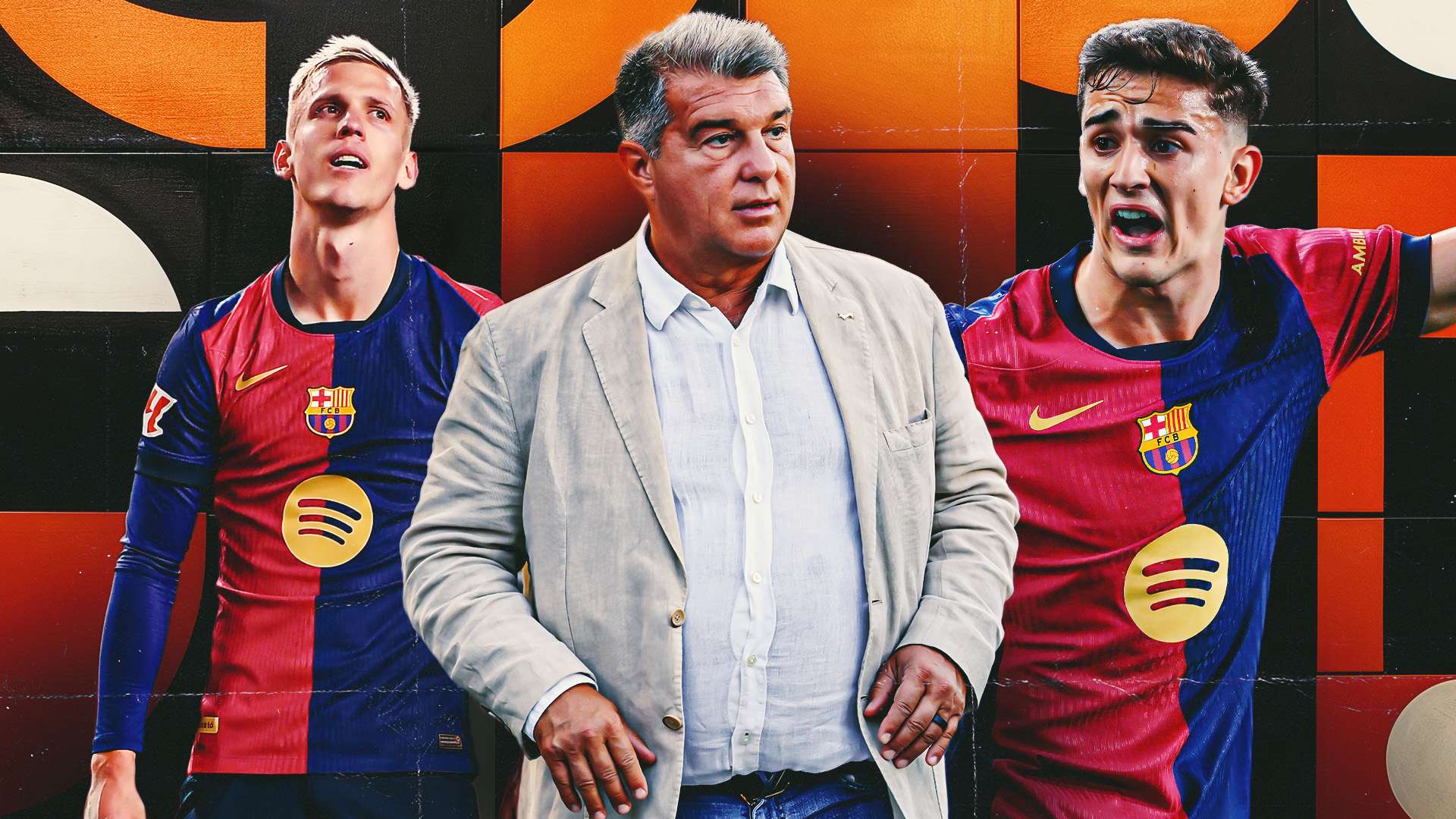 Joan Laporta Dani Olmo Pau Victor Barcelona GFX