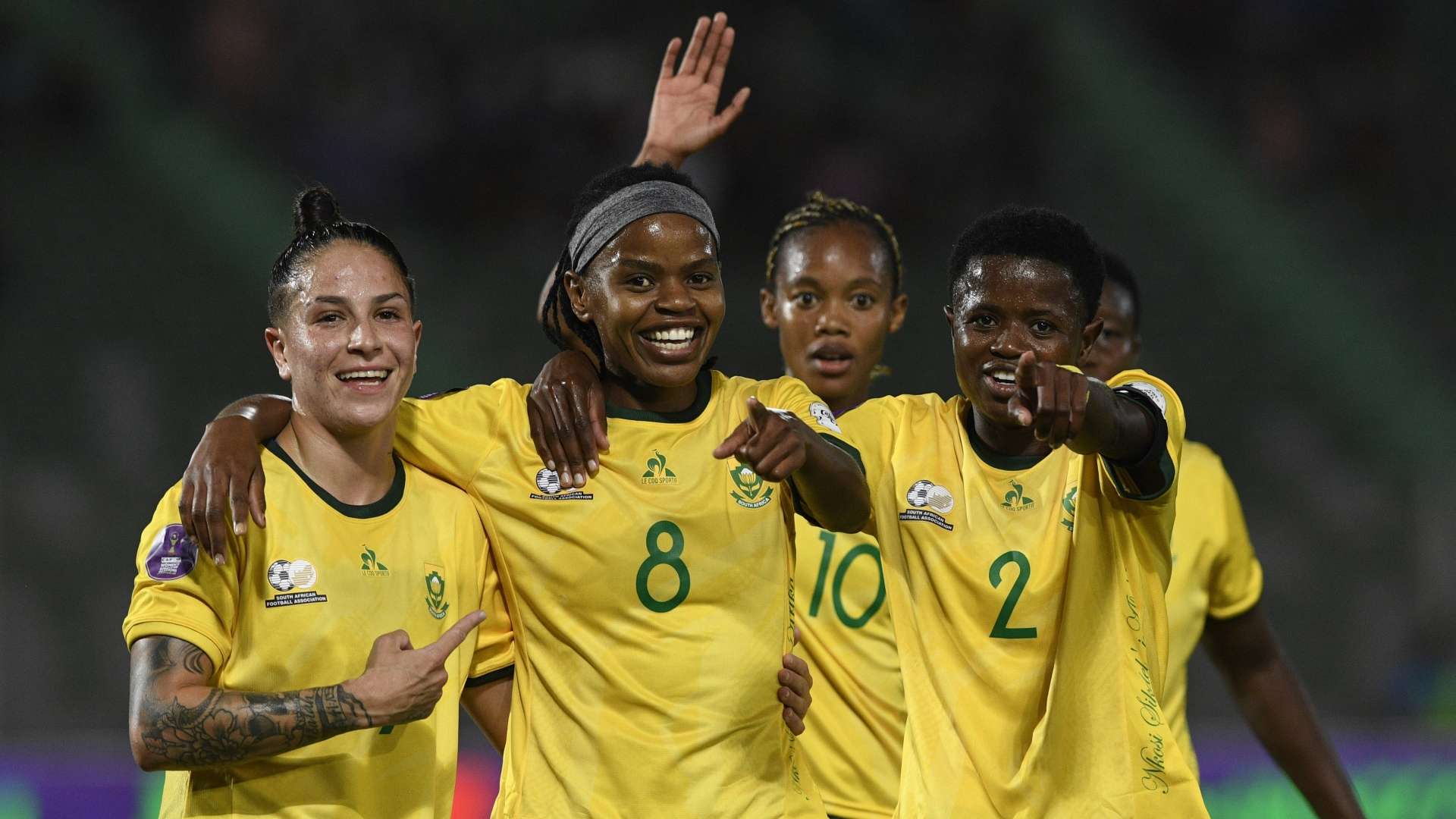 Hildah Magaia and Banyana Banyana team mates