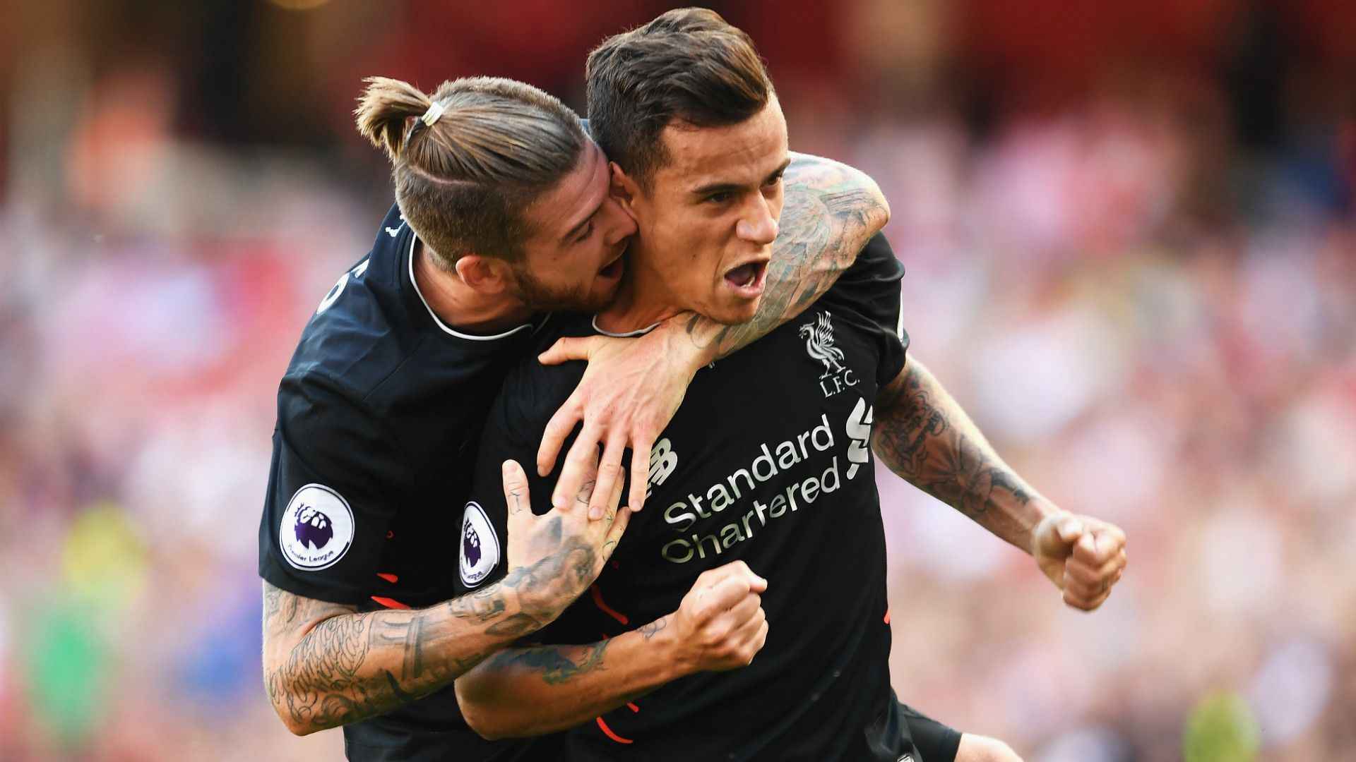 Philippe Coutinho Alberto Moreno FC Liverpool FC Arsenal 14082016