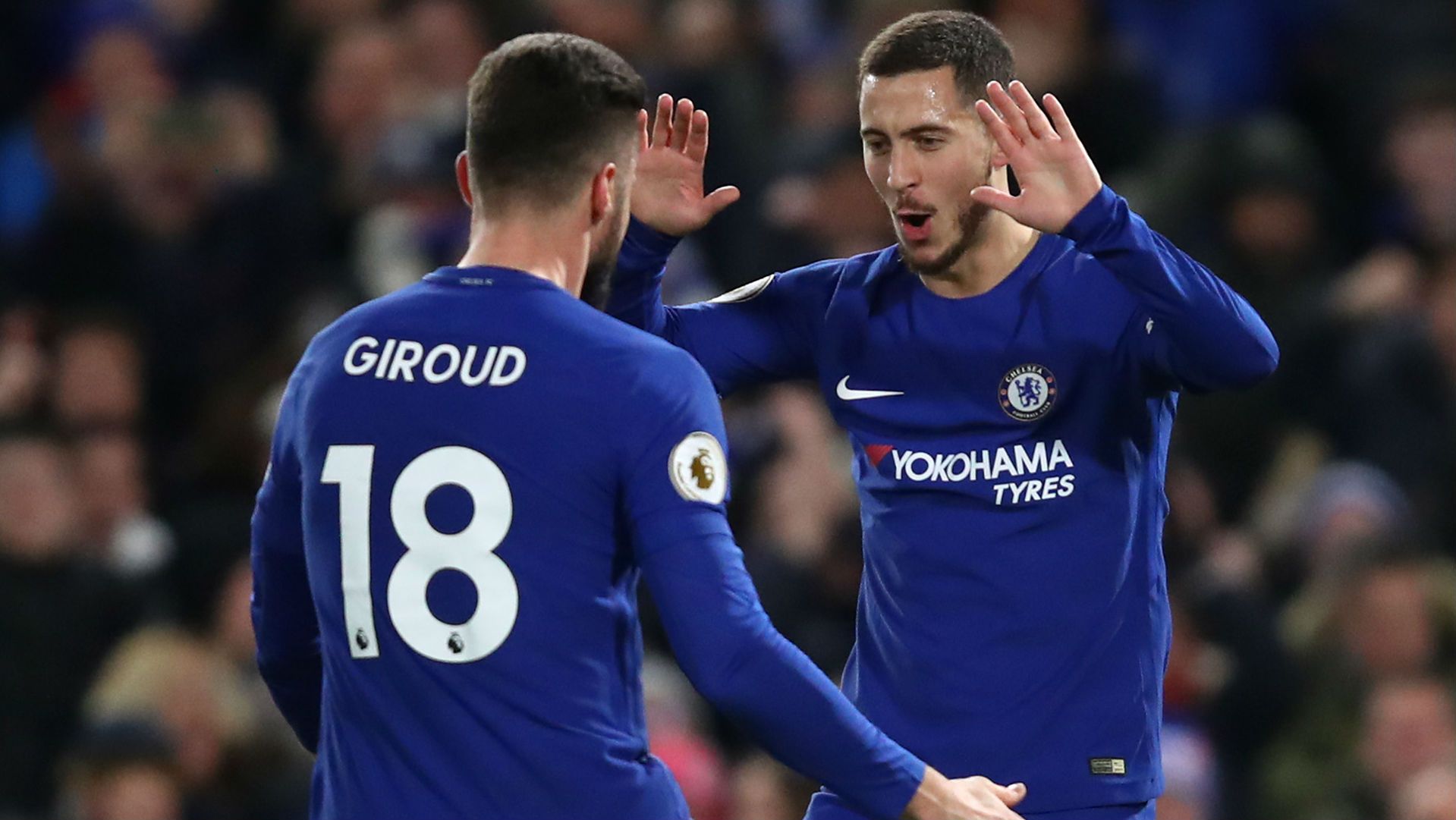 Eden Hazard, Olivier Giroud, Chelsea