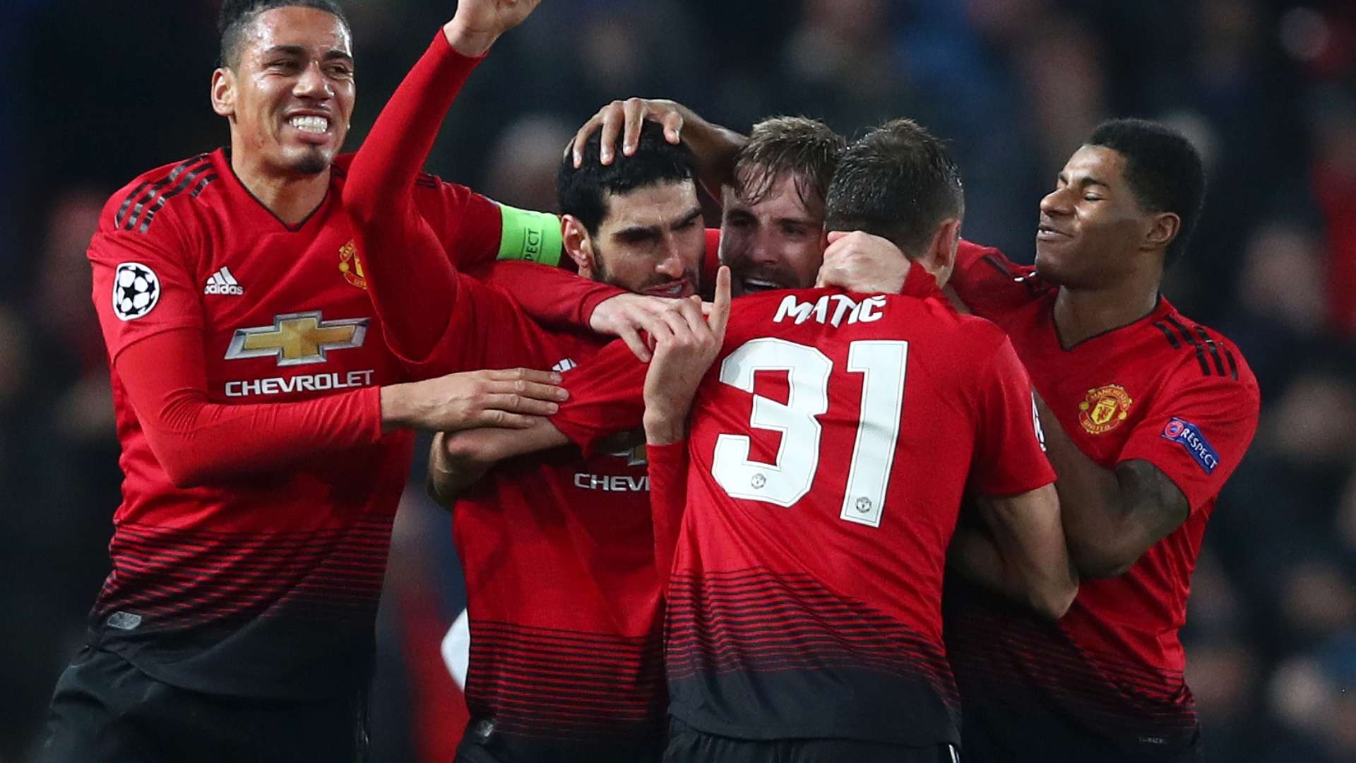 Man Utd celebrate vs Young Boys