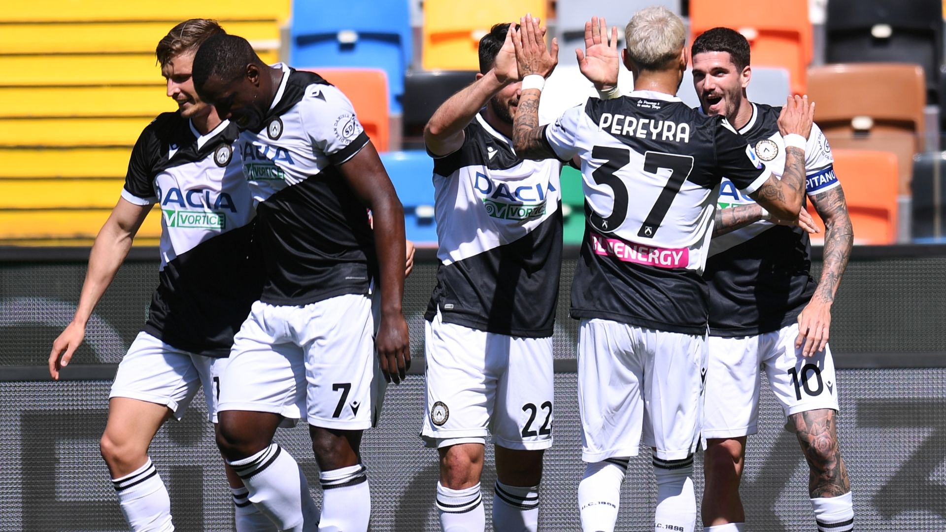 De Paul Udinese Bologna celebrating Serie A