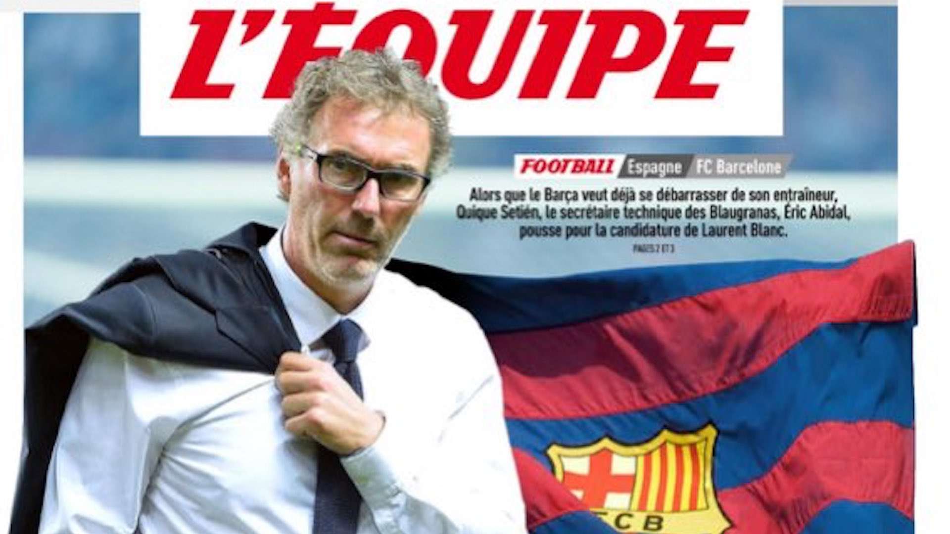 Laurent Blanc Barcelona L'Equipe