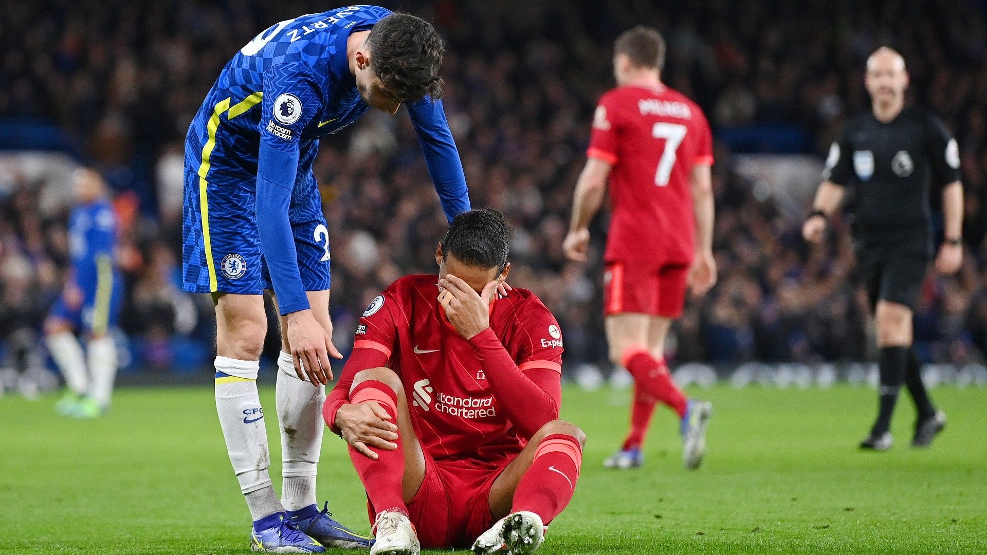 Virgil van Dijk Kai Havertz Liverpool Chelsea 2021-22