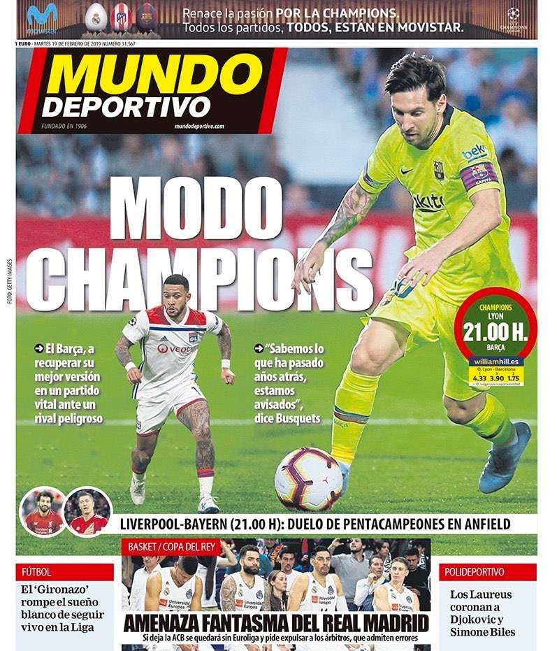 Une Mundo Deportivo 19/02/2019