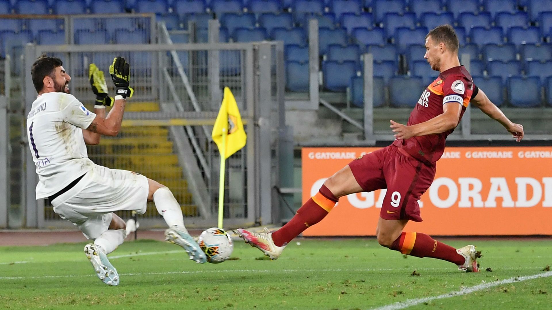 Dzeko Terracciano Roma Fiorentina