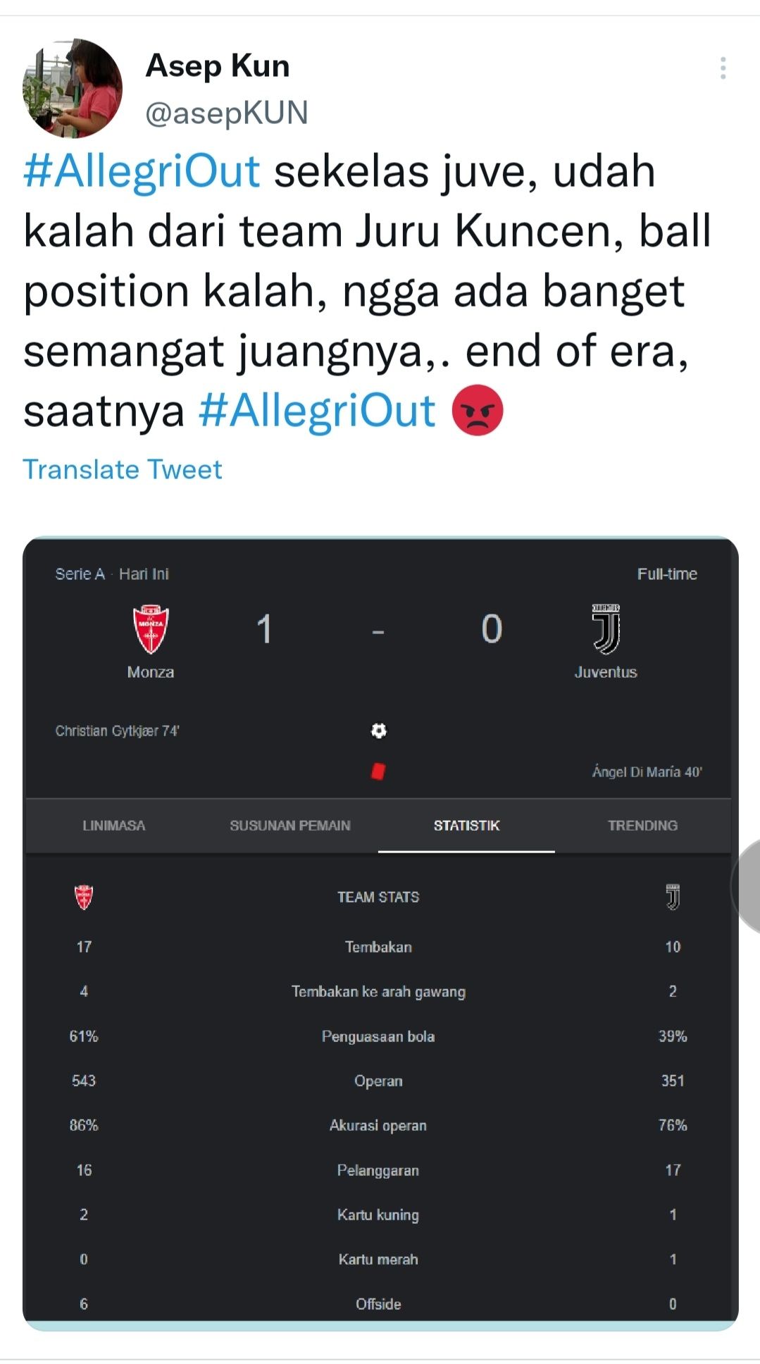 Juventus Allegri Twitter