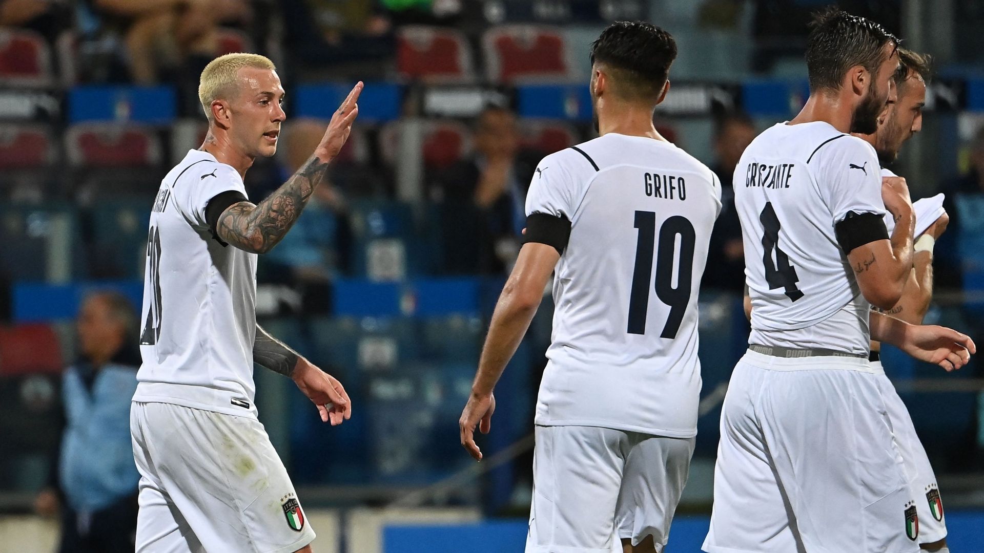 Bernardeschi celebrating Italy San Marino