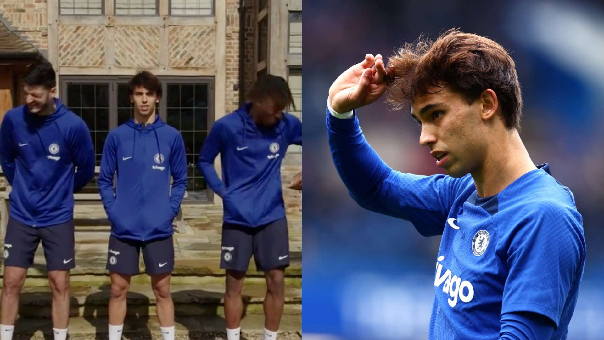 Joao Felix Chelsea players laughing 2022-23