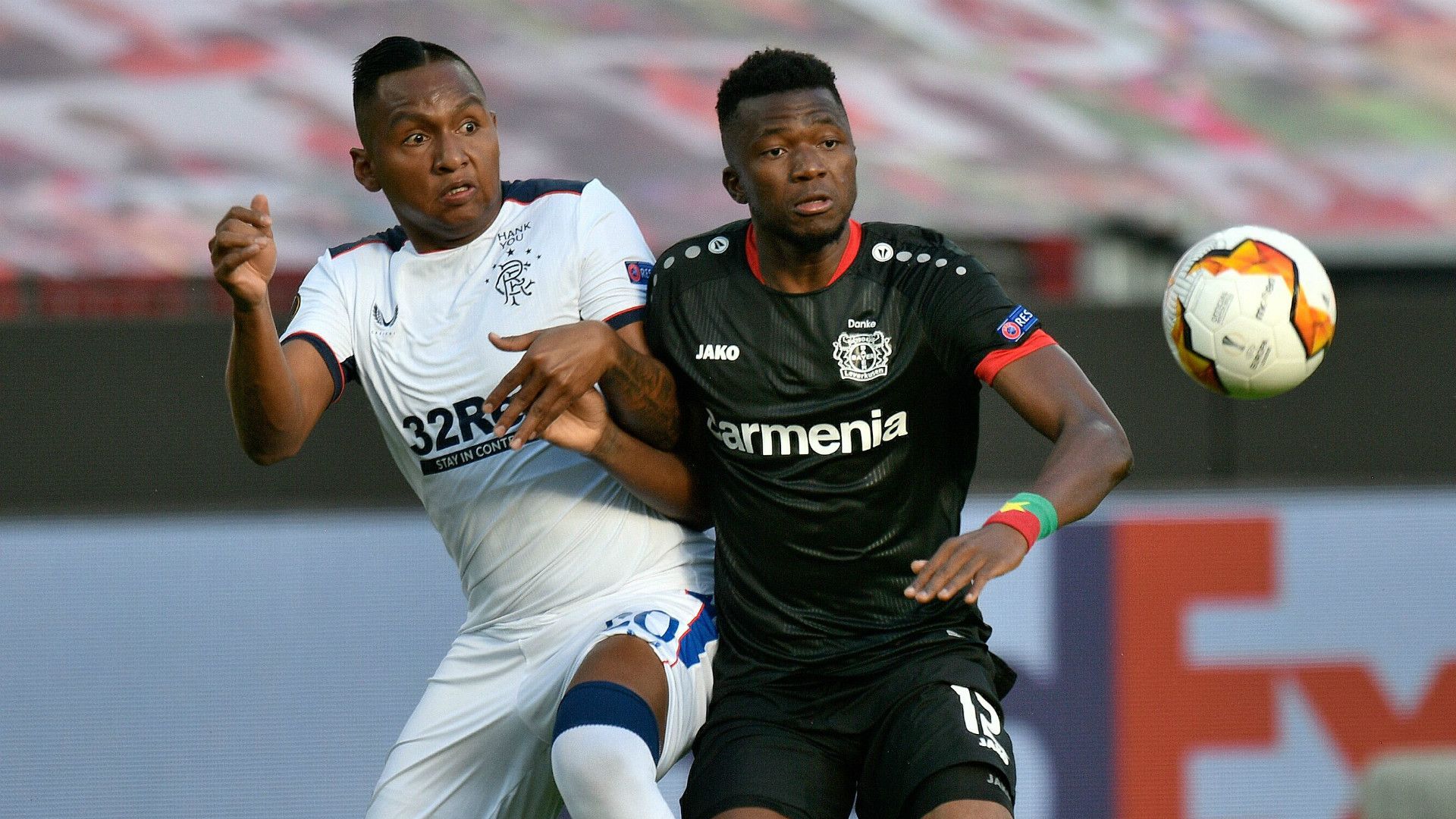 ALFREDO MORELOS RANGERS EDMOND TAPSOBA BAYER LEVERKUSEN EUROPA LEAGUE 06082020