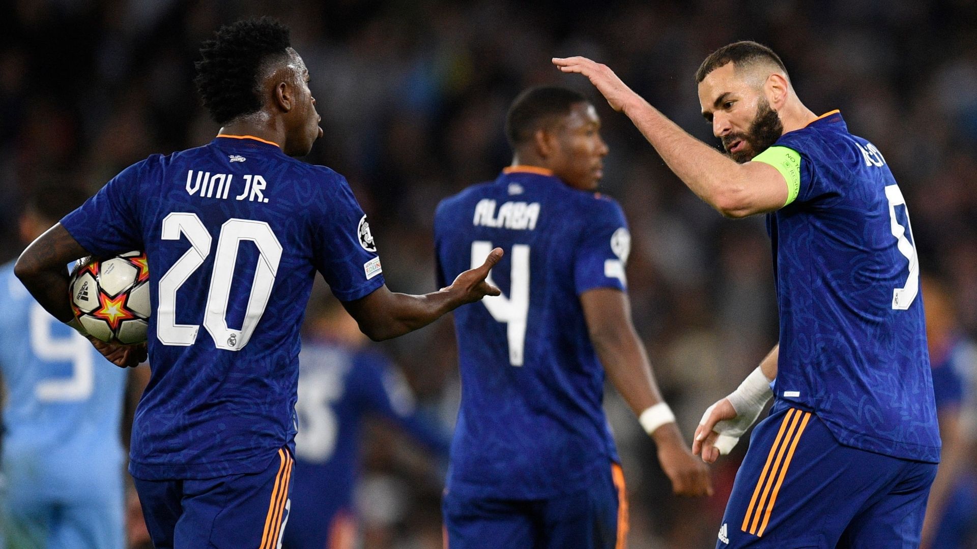 Vini Jr, Karim Benzema, Man City vs Real Madrid, UCL 2021-22