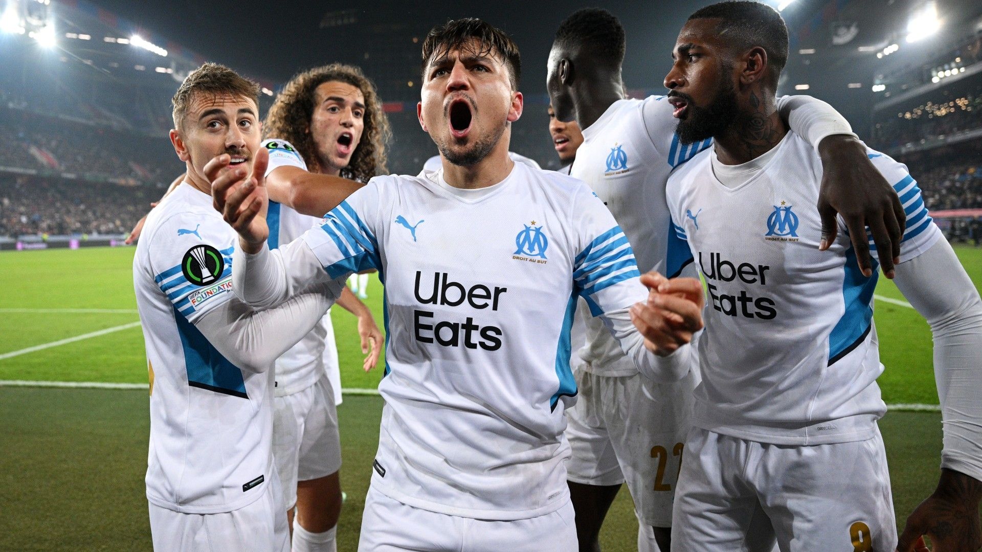 Marsiglia celebrates goal against Basel