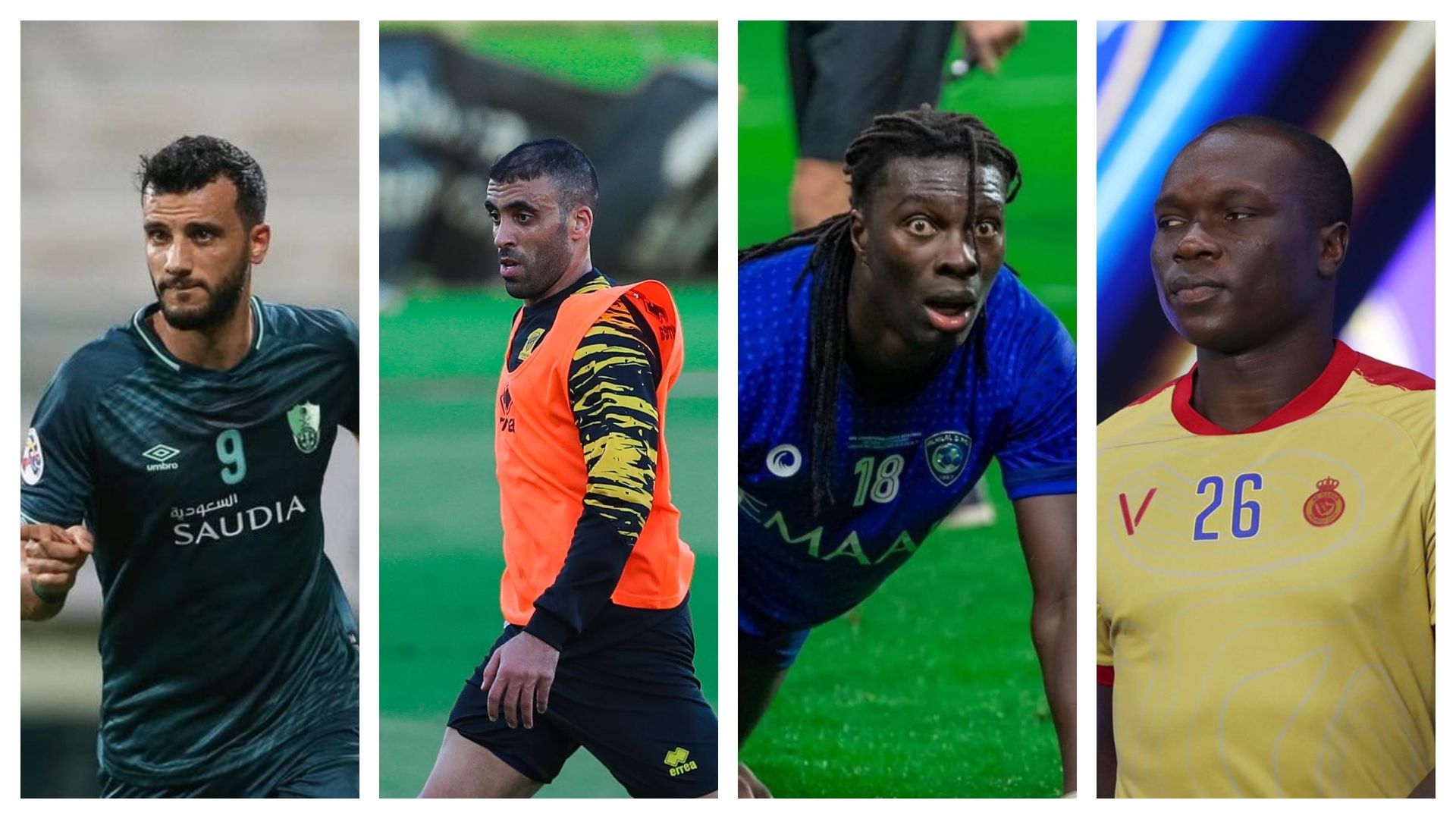 Abderrazak Hamdallah - omar al somah - Bafetimbi Gomis - Vincent Aboubakar - hilal - nassr - ittihad - ahli 2022