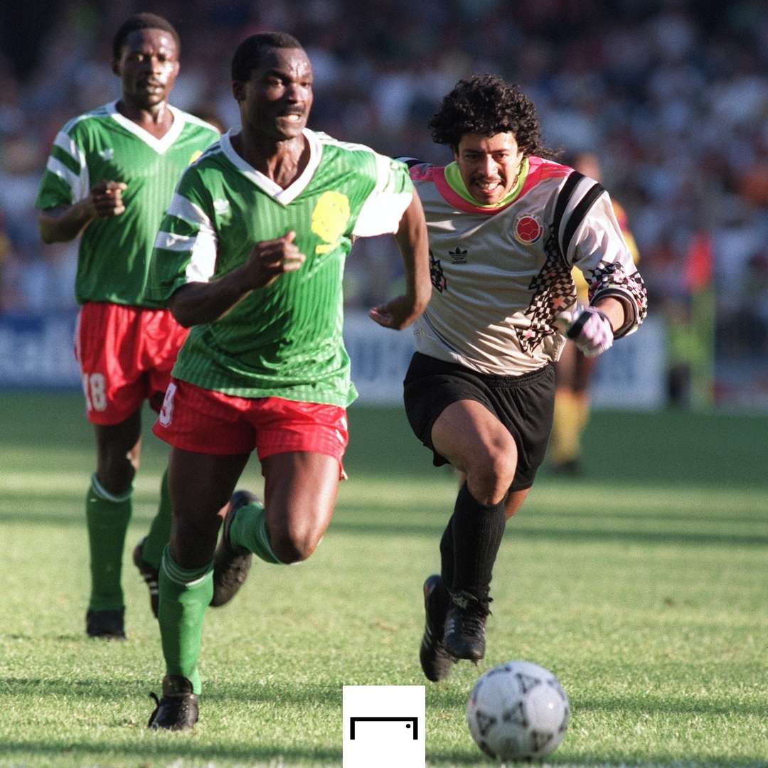Rene Higuita Roger Milla Colombia Cameroon 1990 World Cup GFX