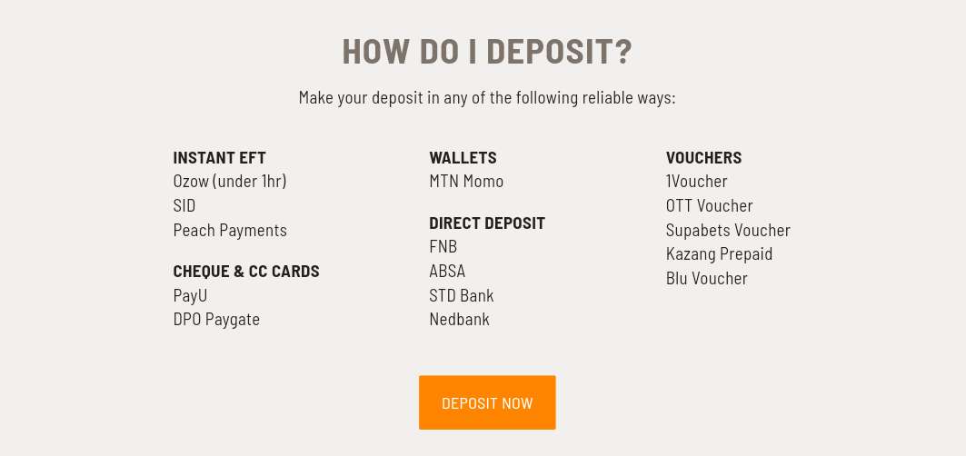 supabets payments deposit screenshot